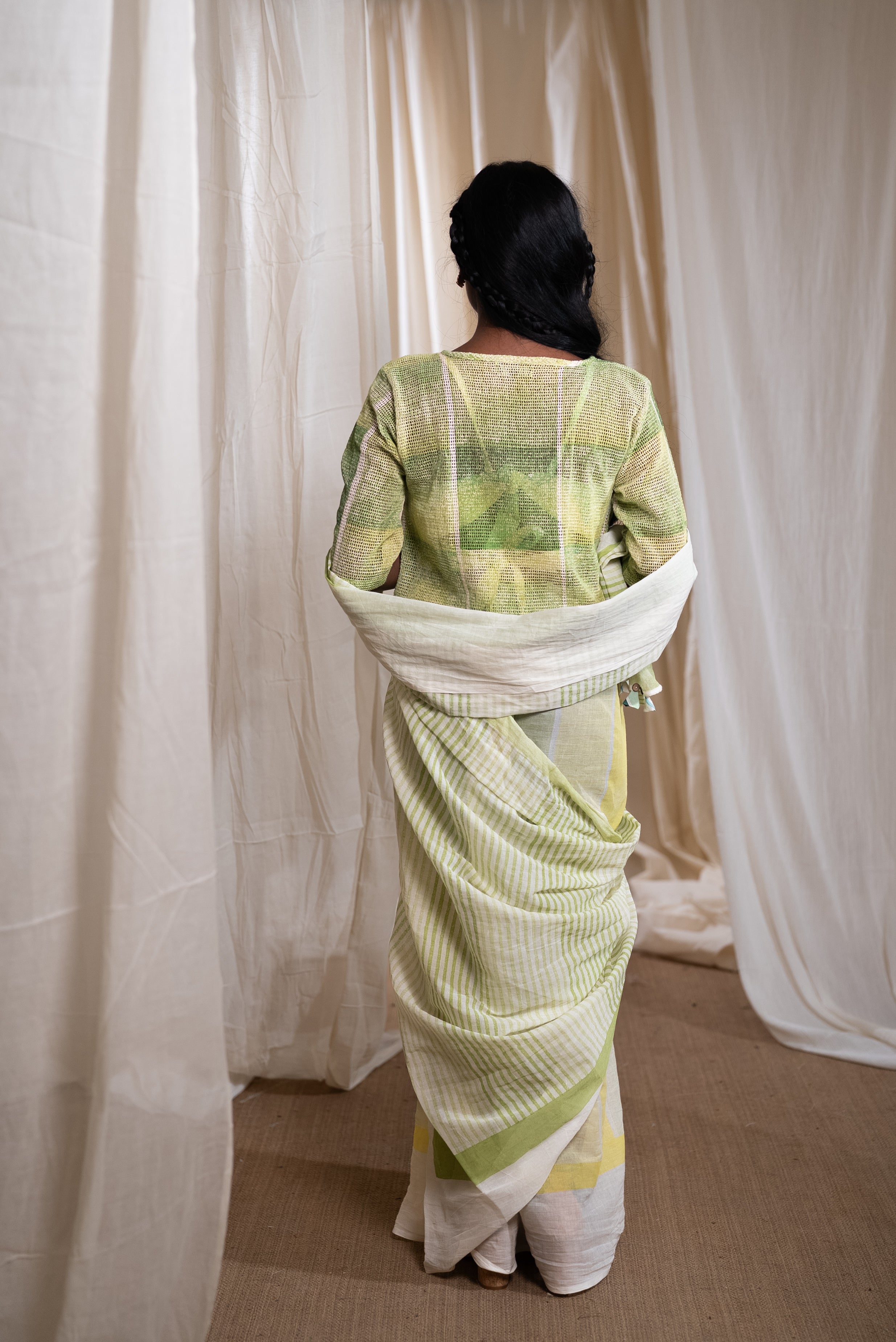 MARINA lagoon cotton saree with blouse