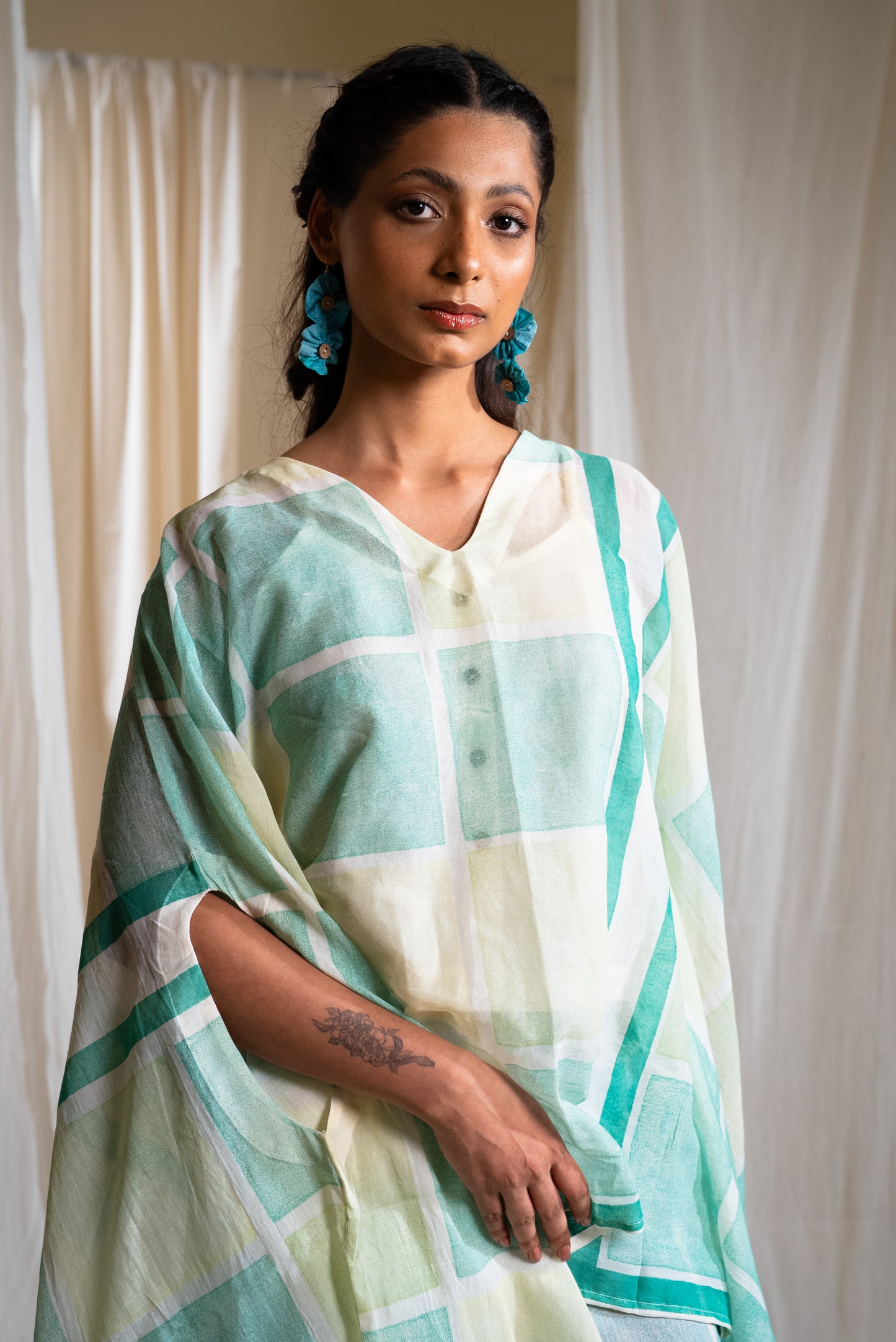 MARINA mirage kaftan coordinate with slip (Set of 3)