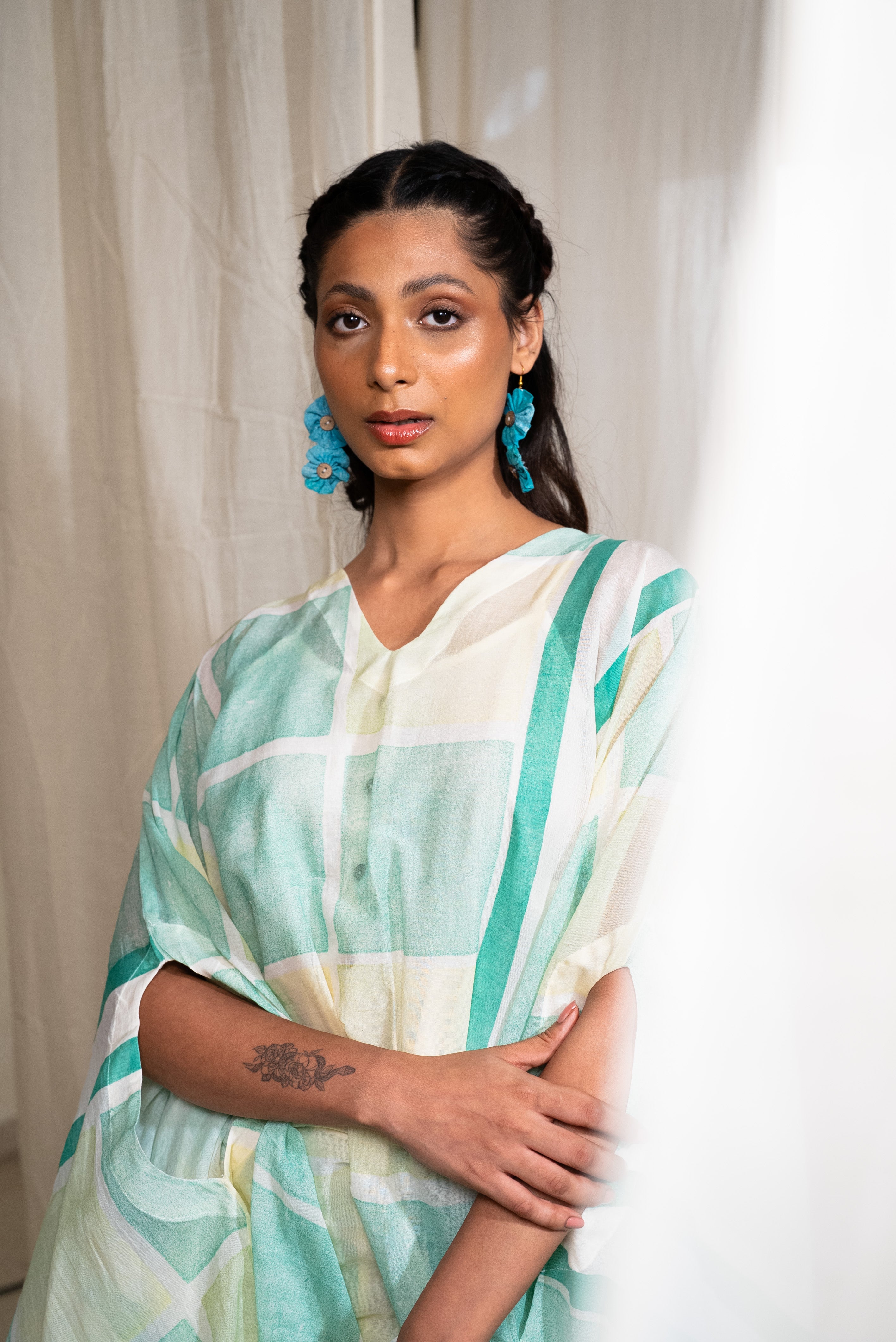 MARINA mirage kaftan coordinate with slip (Set of 3)