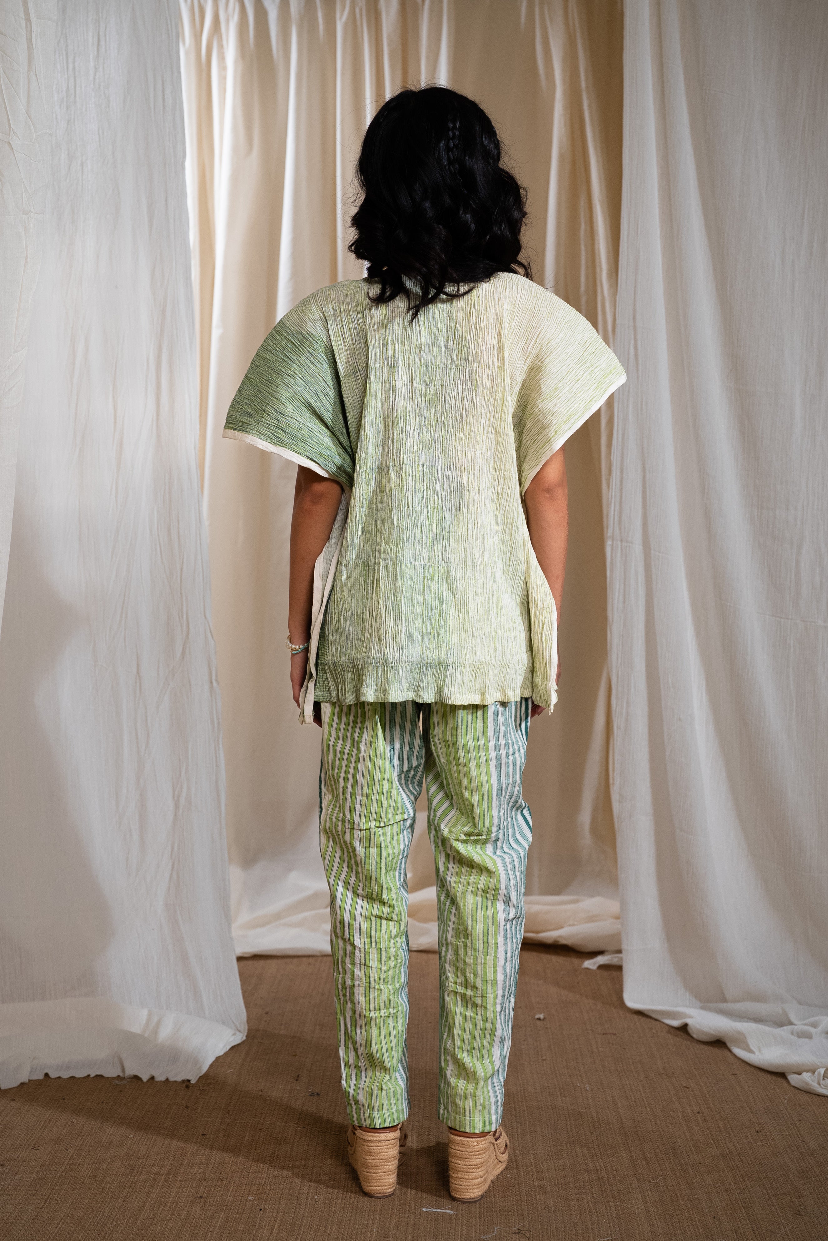 MARINA crinkled Kaftan Top and Pants Coordinate (Set of 2)