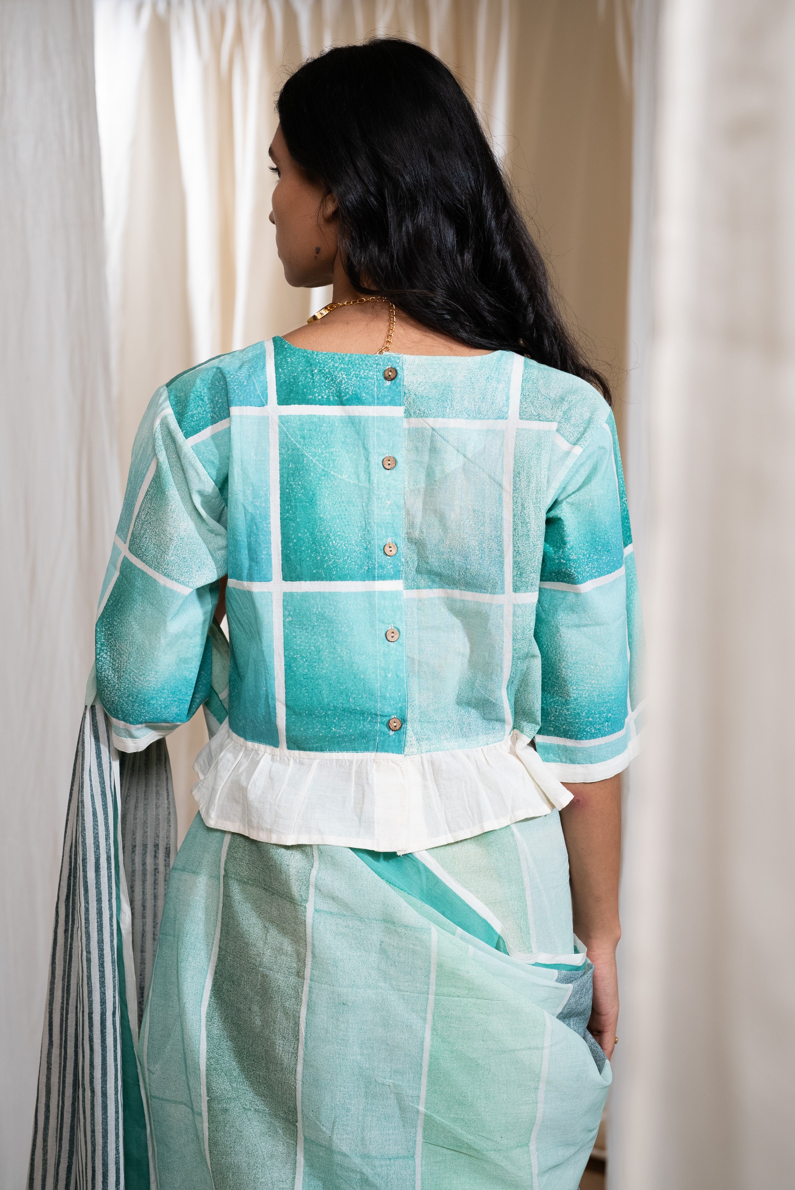 MARINA plateau saree with blouse (Set of 2)