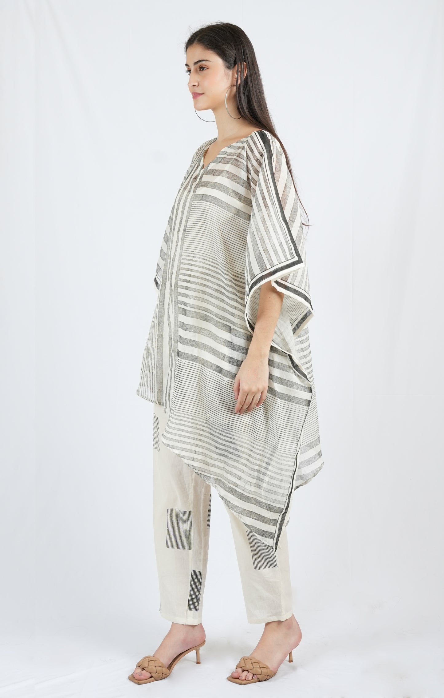 Rhythm High Low Kaftan with Criss Cross Pants (Set of 2)