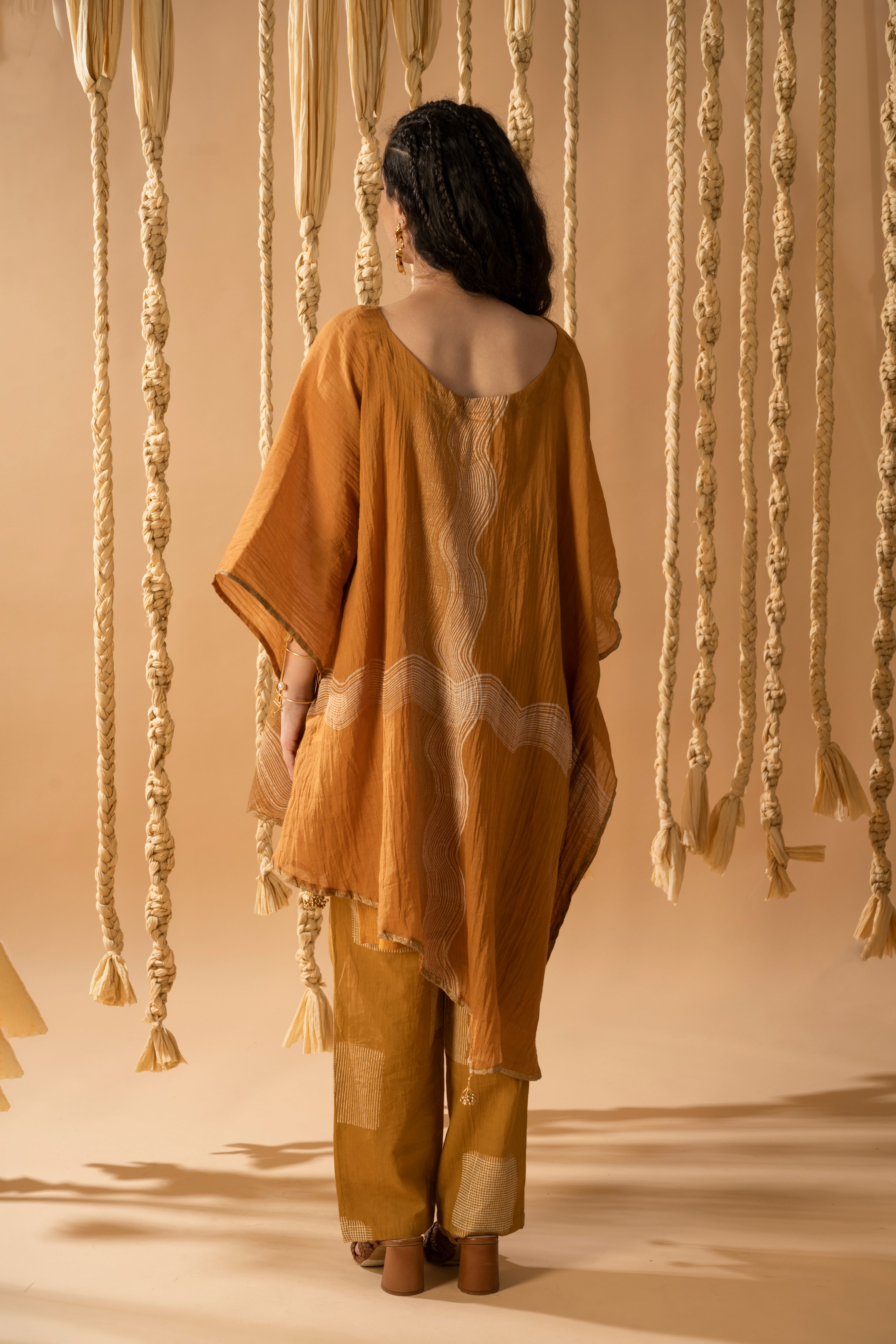 Aurum Mustard Kaftan with Pants (Set of 2)