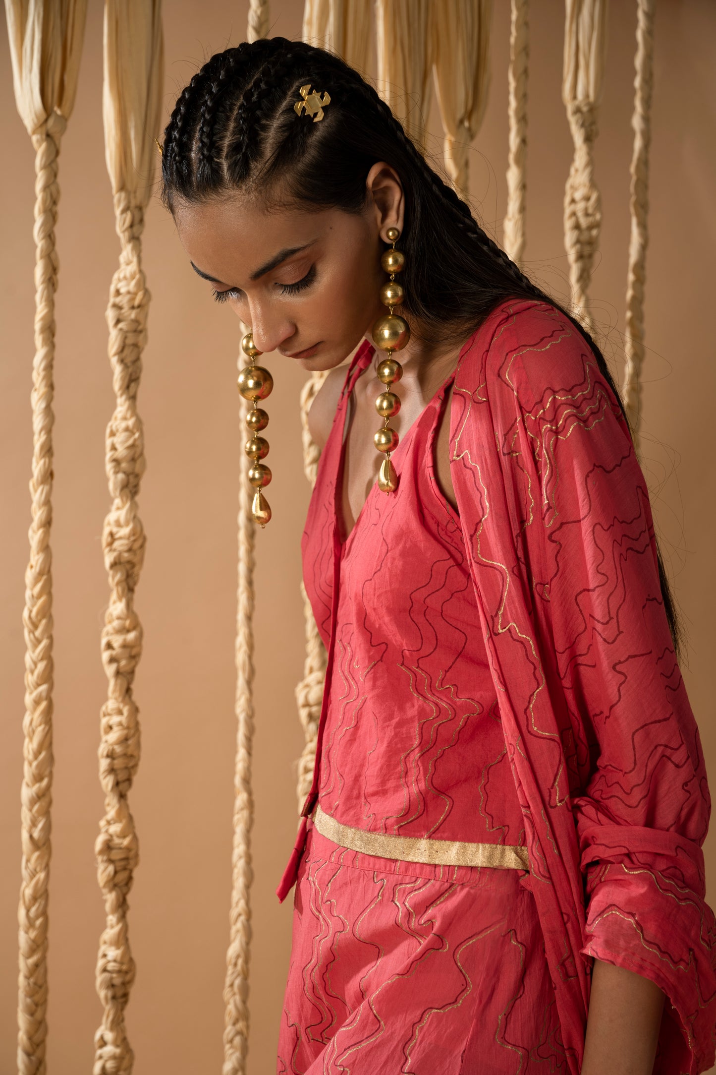 Aurum Ombre Waves Lehnga (Set of 3)