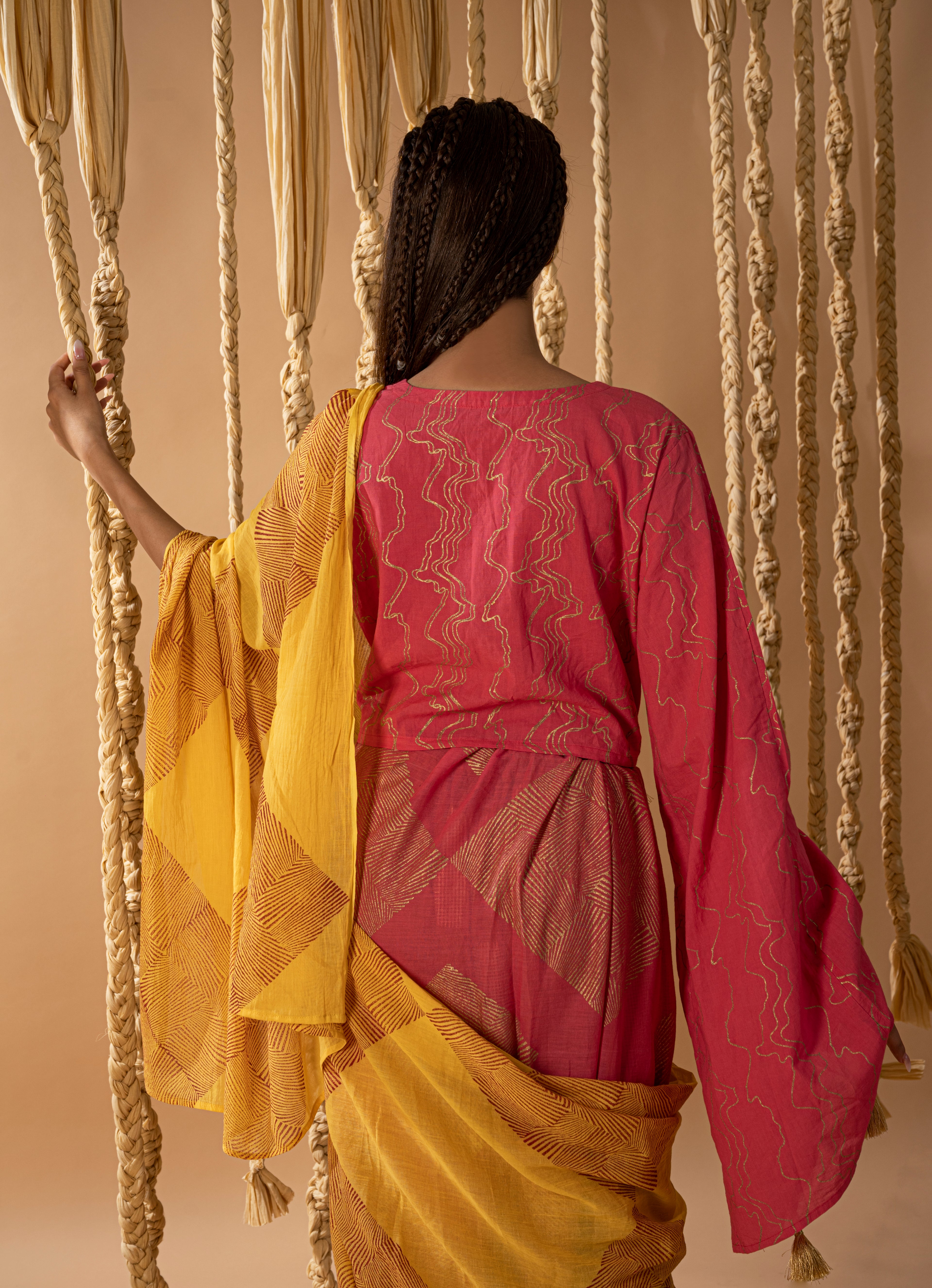 Aurum Ombre Diamond Saree