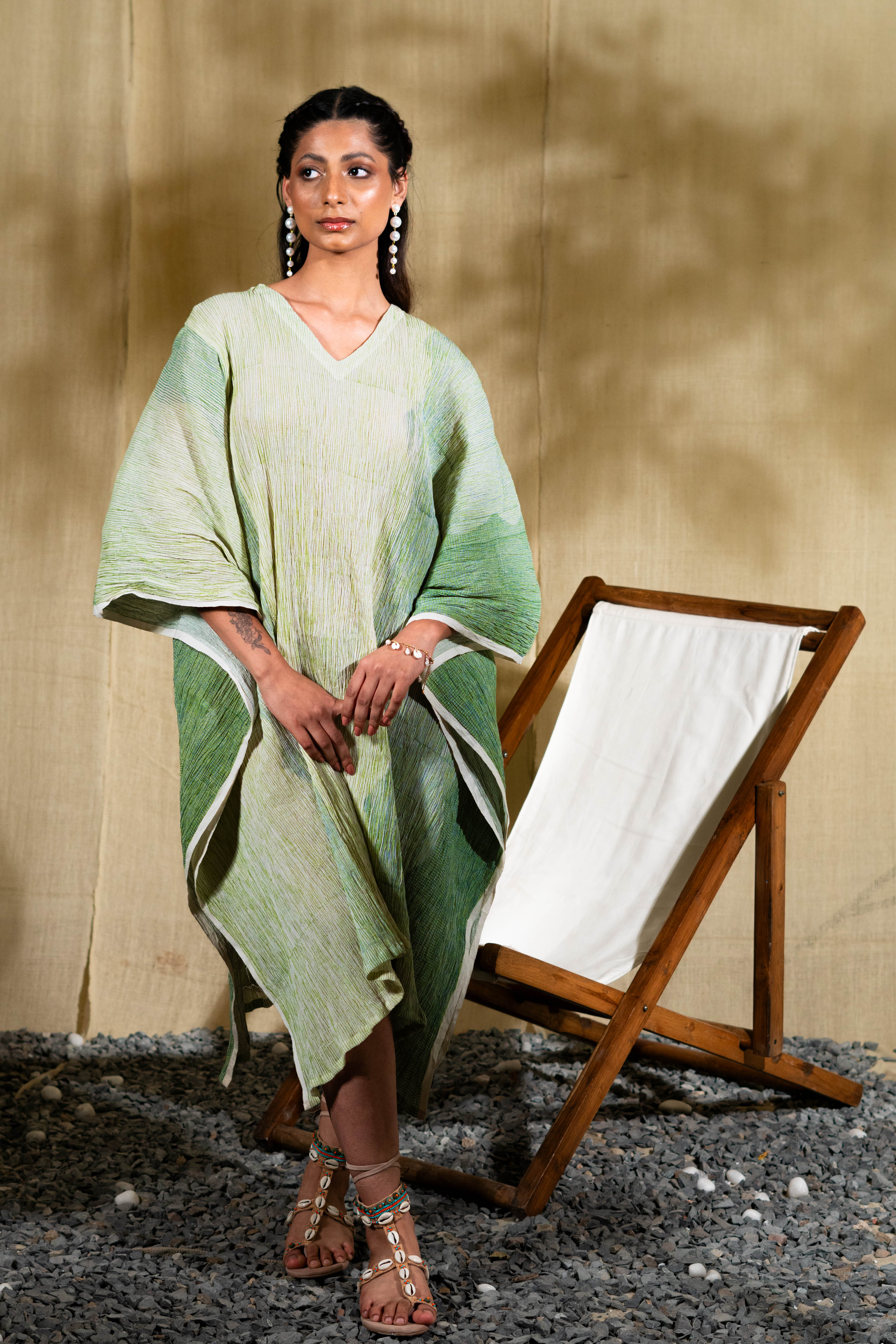 MARINA tinge crinkled kaftan