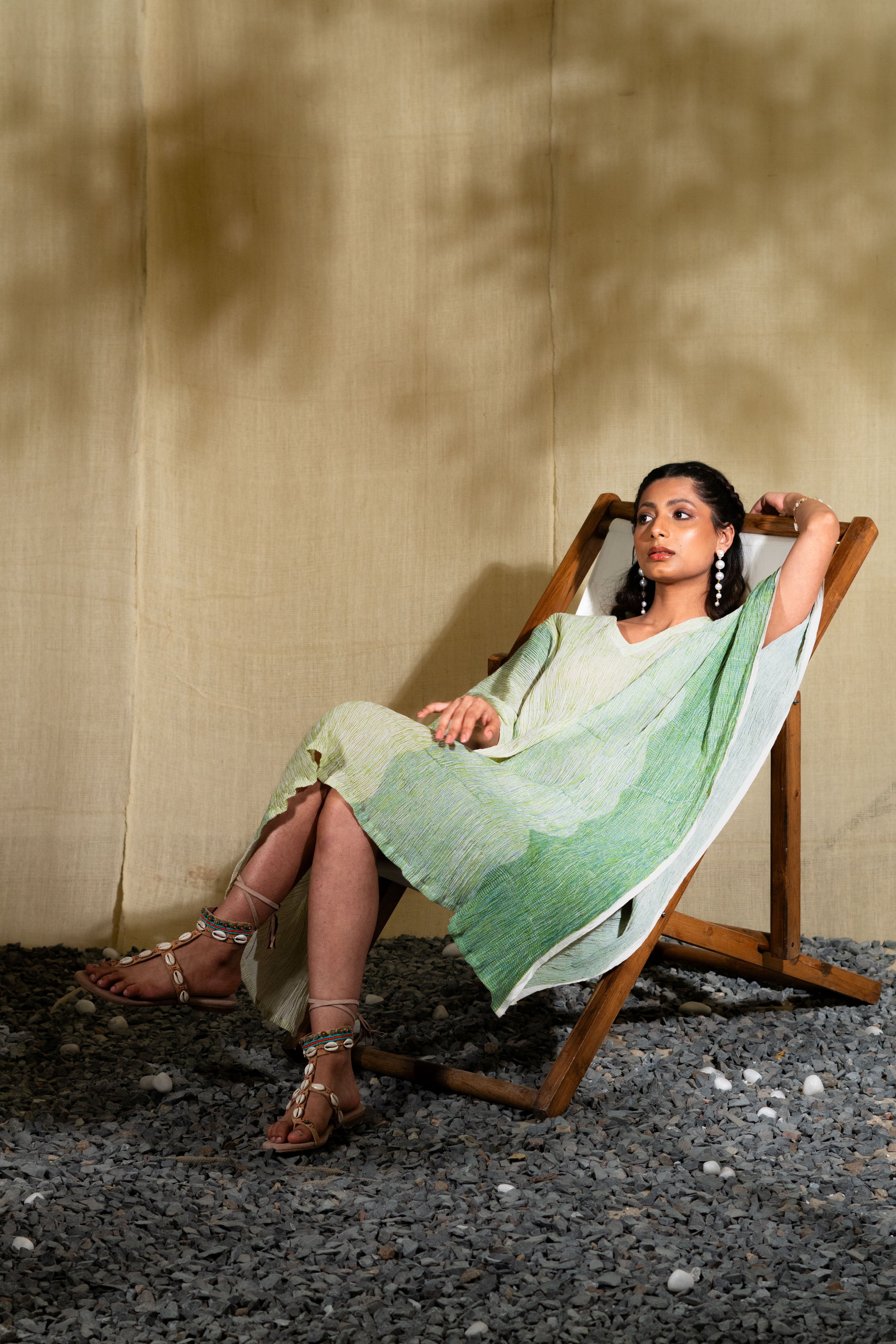 MARINA tinge crinkled kaftan