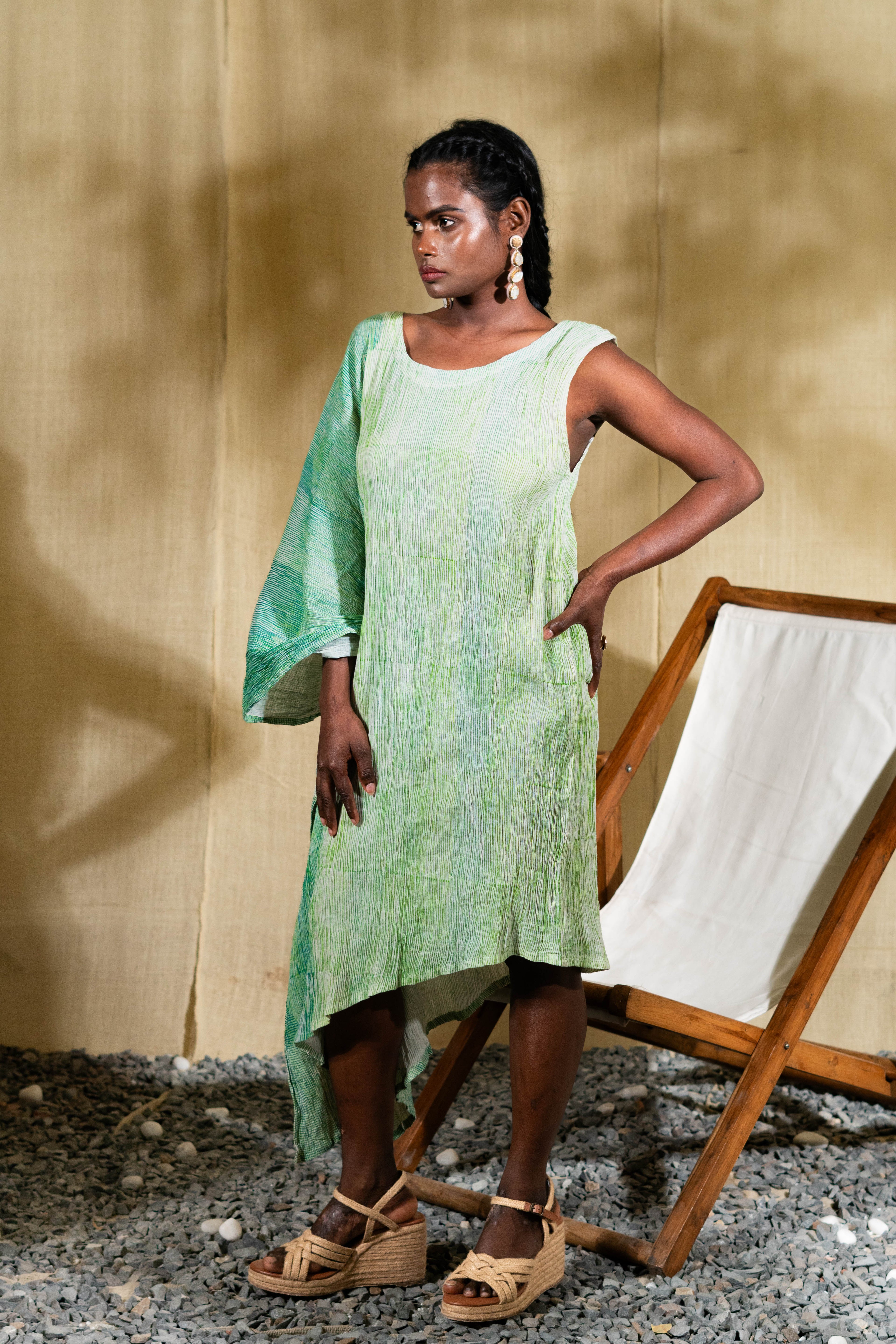 MARINA wave crinkled kaftan