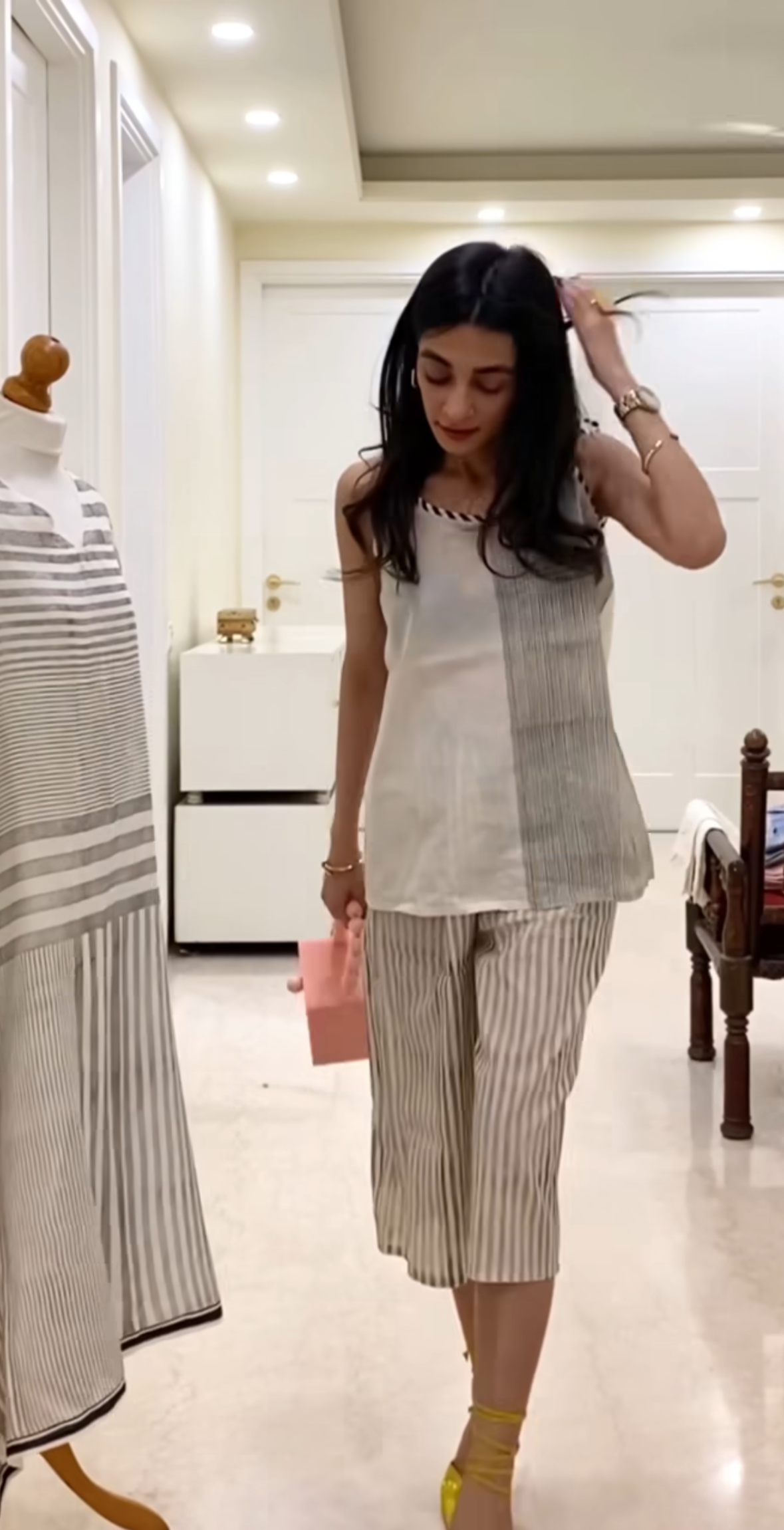 Monochrome Stripey White Coord Set