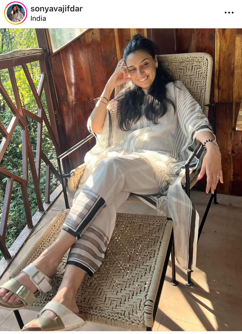 Black and White striped Small Kaftan