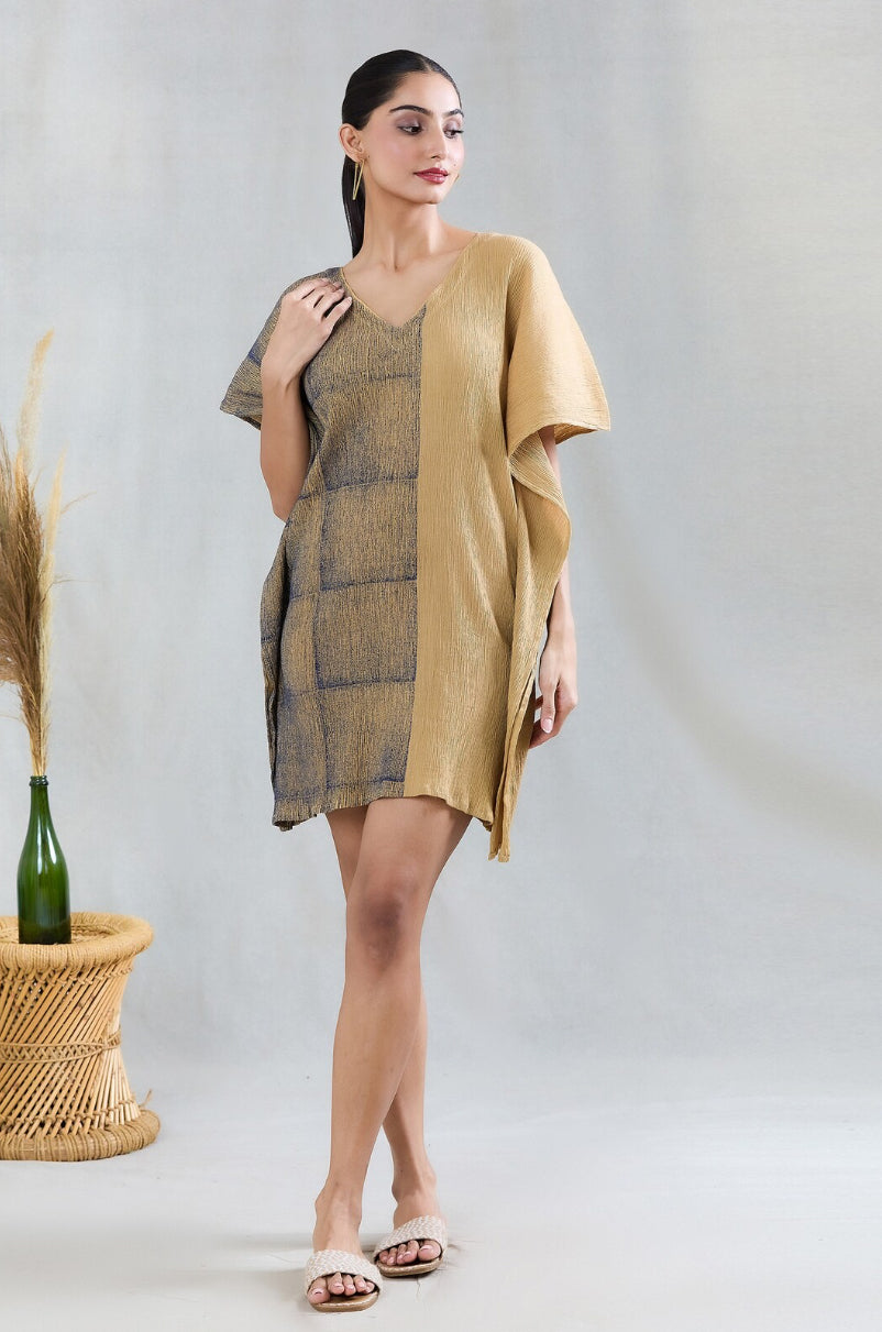 Crossroads Beige Navy Crossroads Kaftan Dress