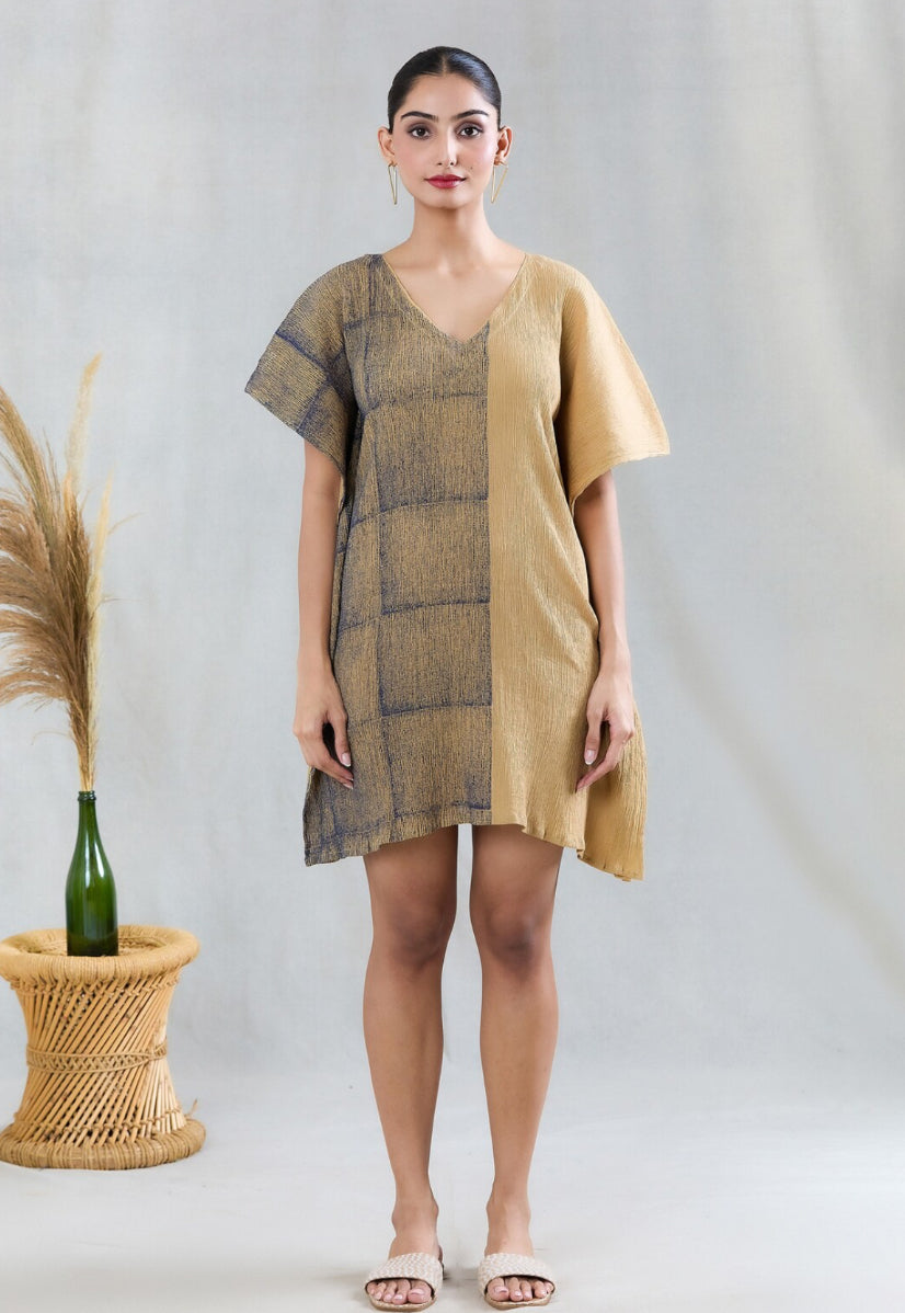 Crossroads Beige Navy Crossroads Kaftan Dress