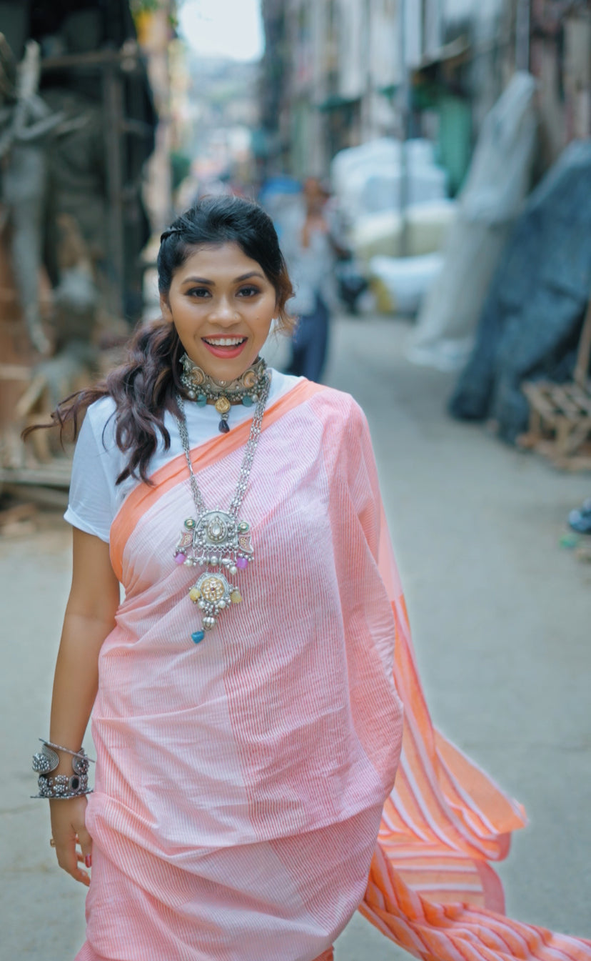 Clove Micro Lined Saree