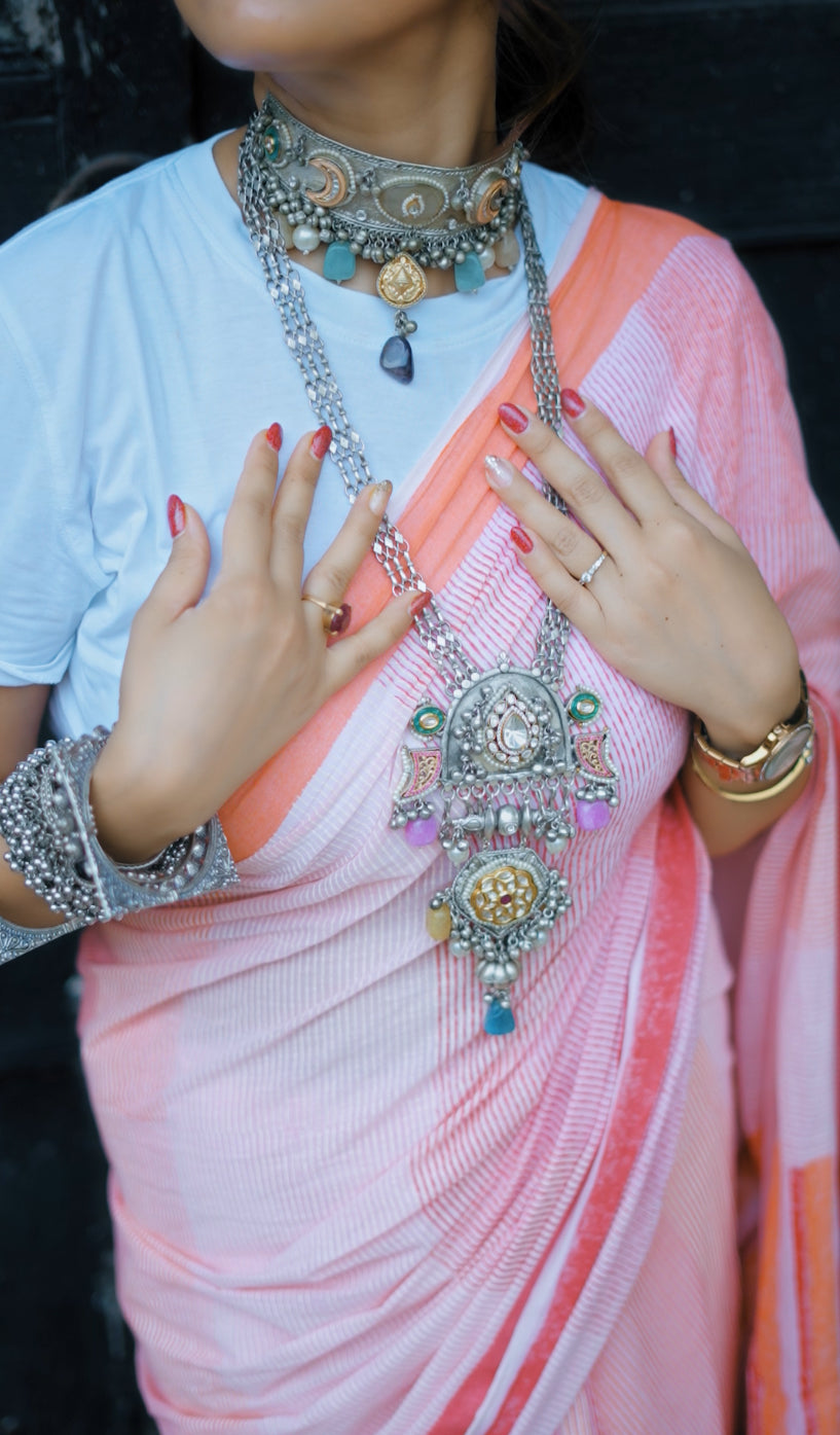 Clove Micro Lined Saree