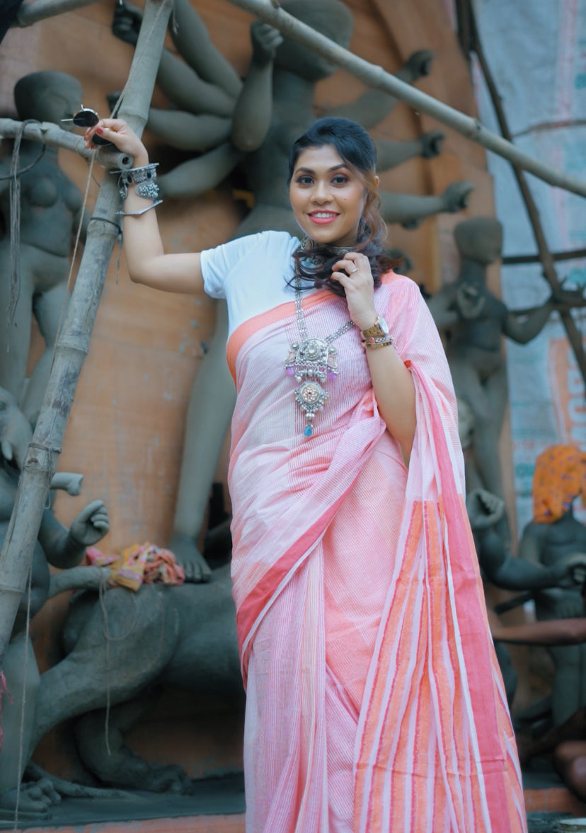 Clove Micro Lined Saree