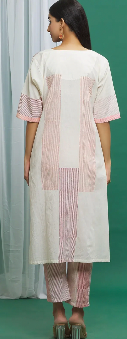 Clove Pink Cotton Geometric Print Kurta