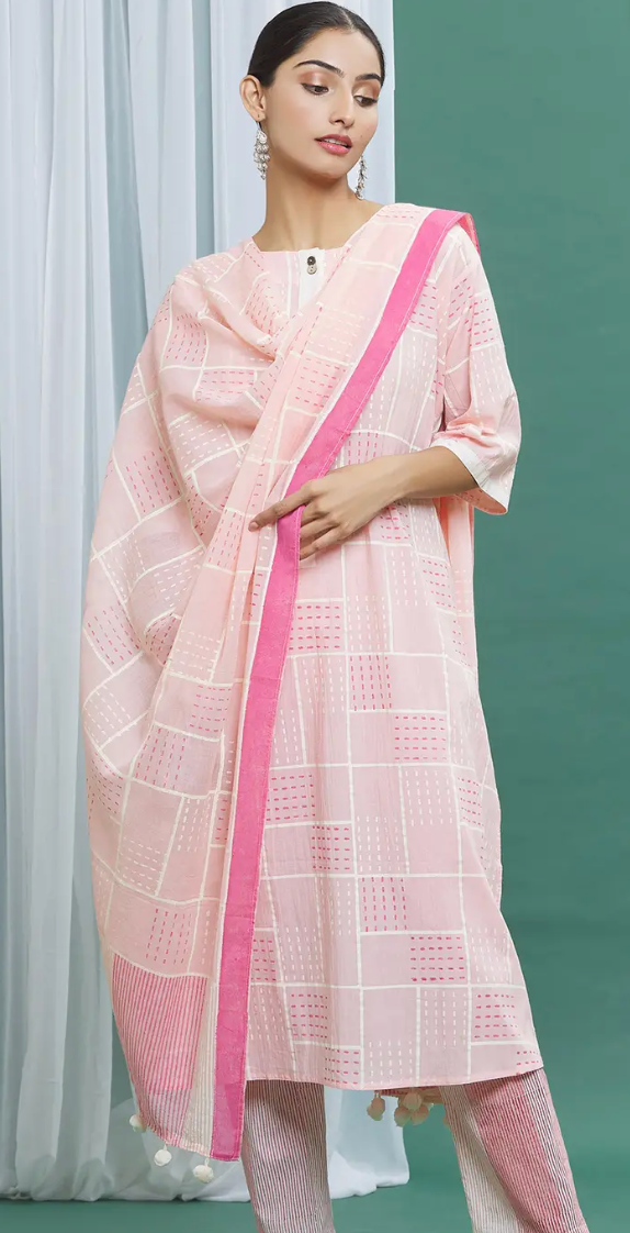 Clove Geometric Print Dupatta