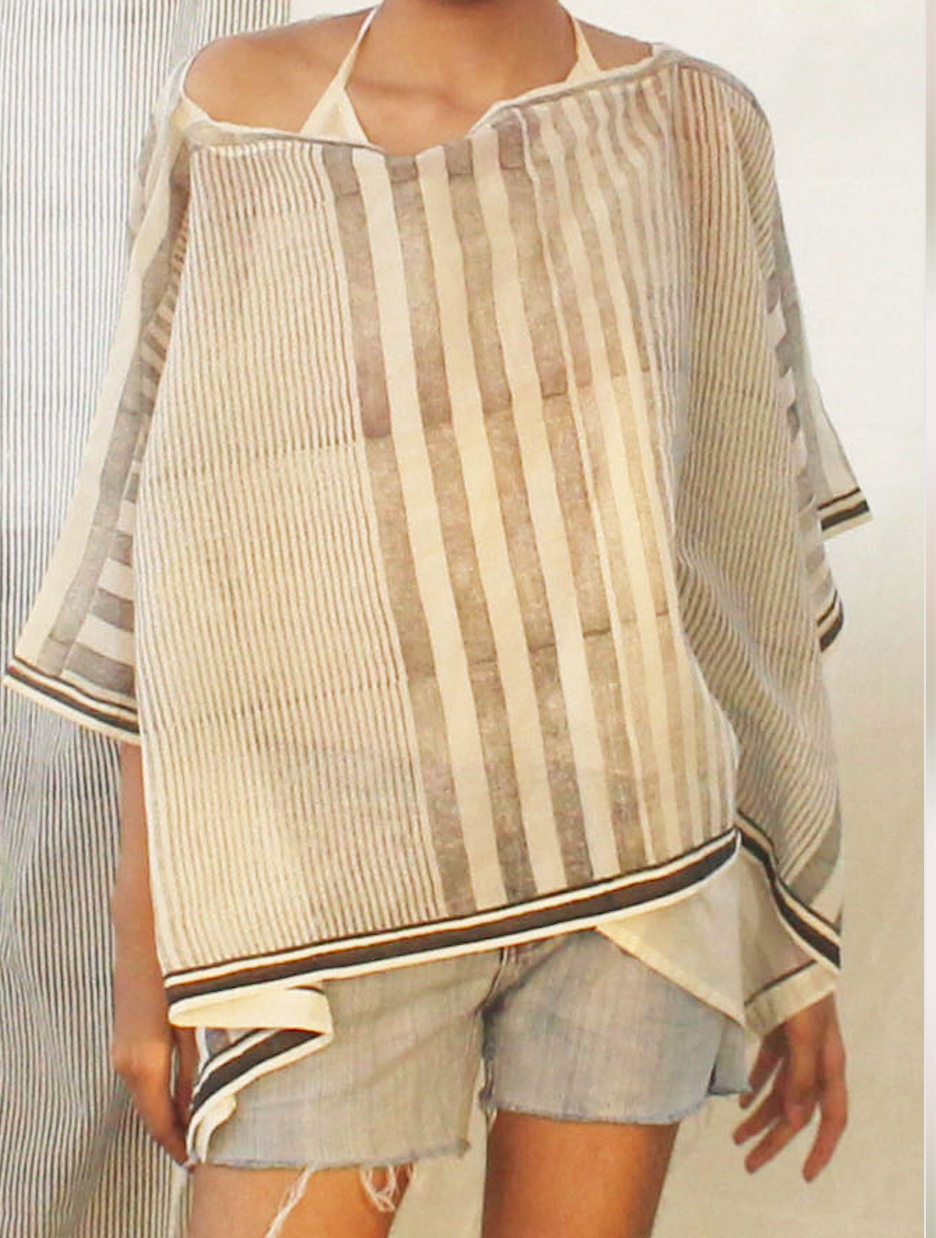 Boat Neck Rhythm Short Mul Kaftan