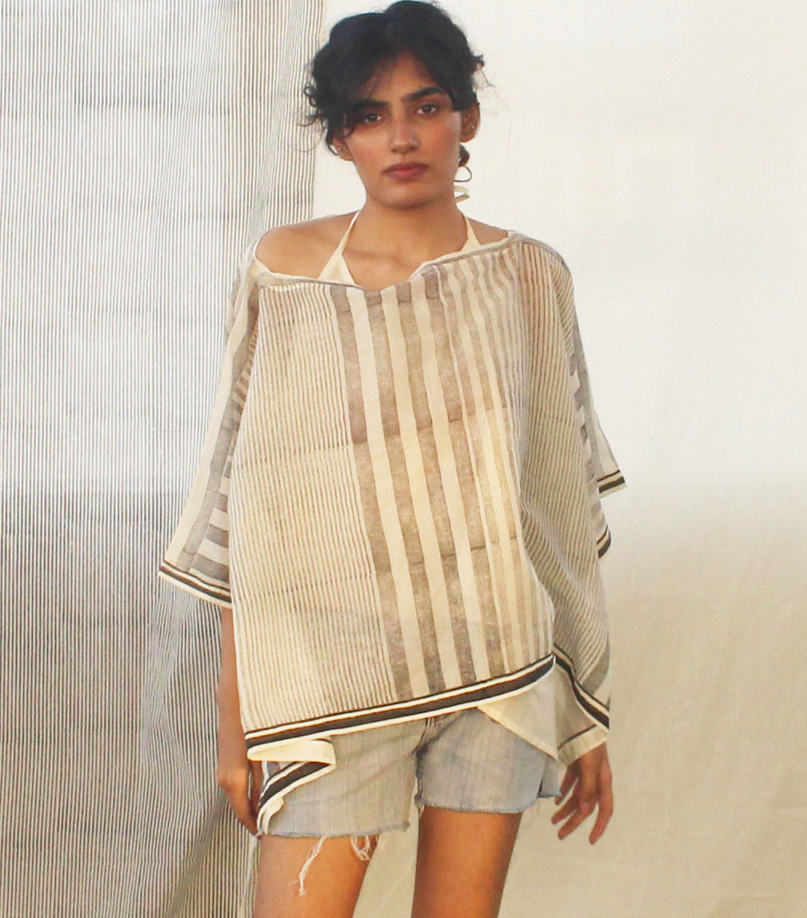 Boat Neck Rhythm Short Mul Kaftan