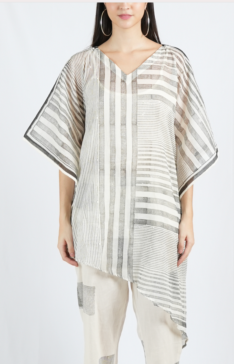 Rhythm High Low Kaftan with Criss Cross Pants (Set of 2)