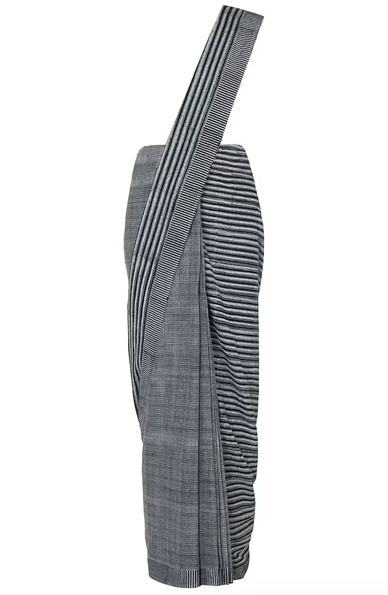 Half and Half Black Saree