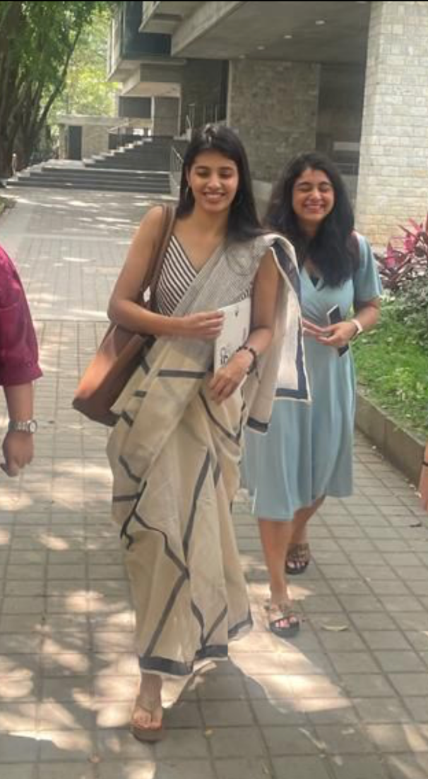 Crossroads Beige Saree with Wrap Top