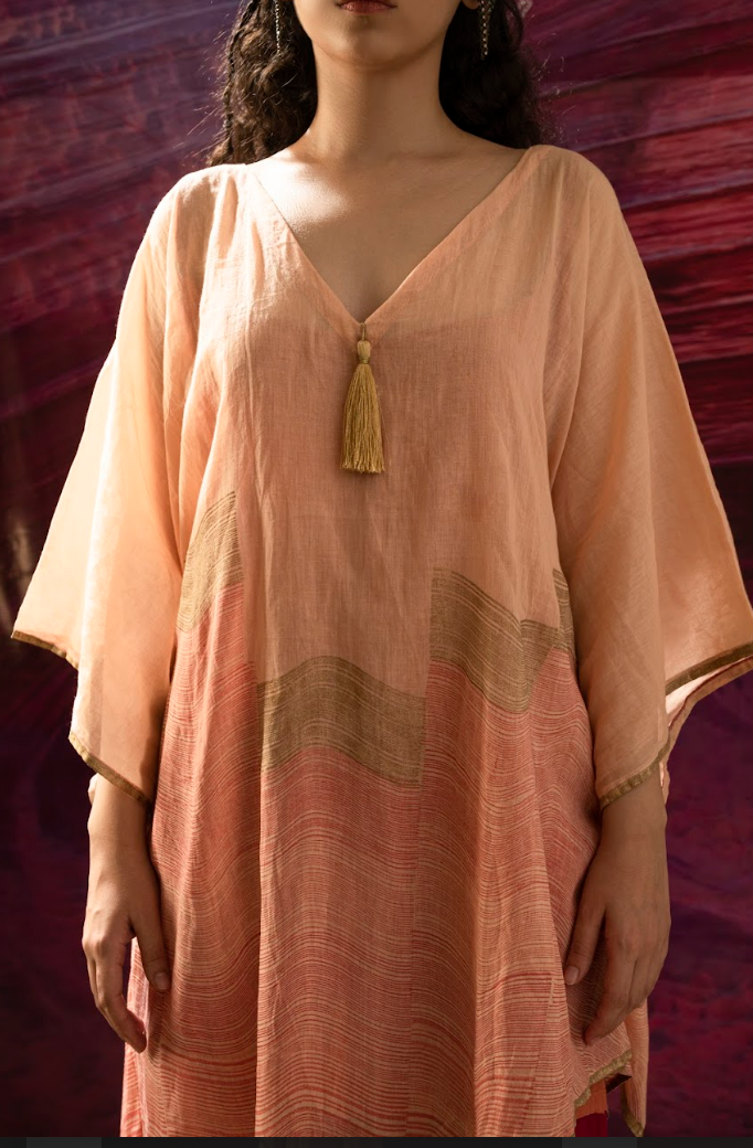 Aurum Way asymmetrical Peach Kaftan