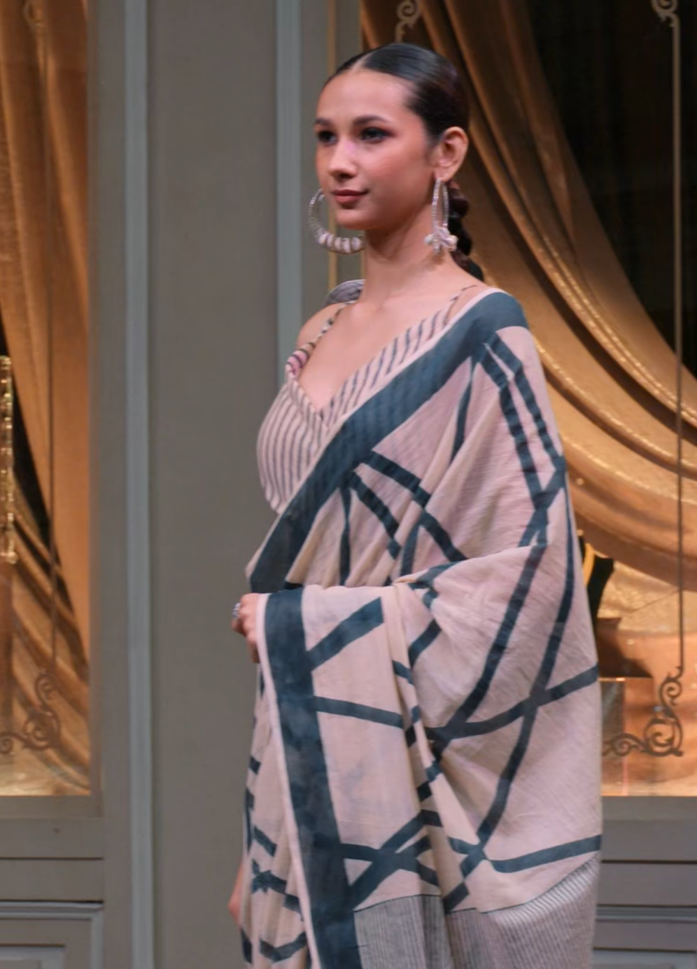 Crossroads Beige Saree with Wrap Top | Pitch to Get Rich Edit