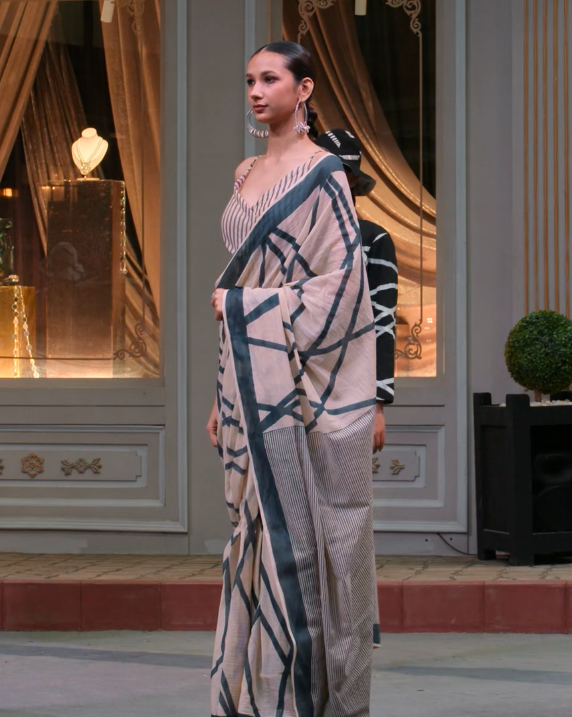 Crossroads Beige Saree with Wrap Top | Pitch to Get Rich Edit