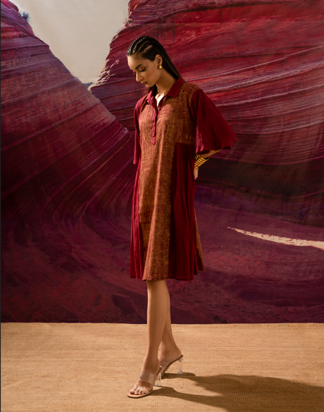 Aurum Bleaming block dress