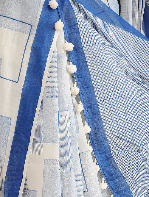 Collage Blue Saree
