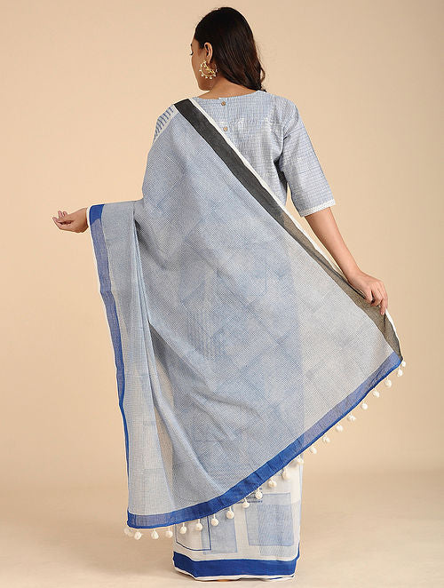 Collage Blue Saree