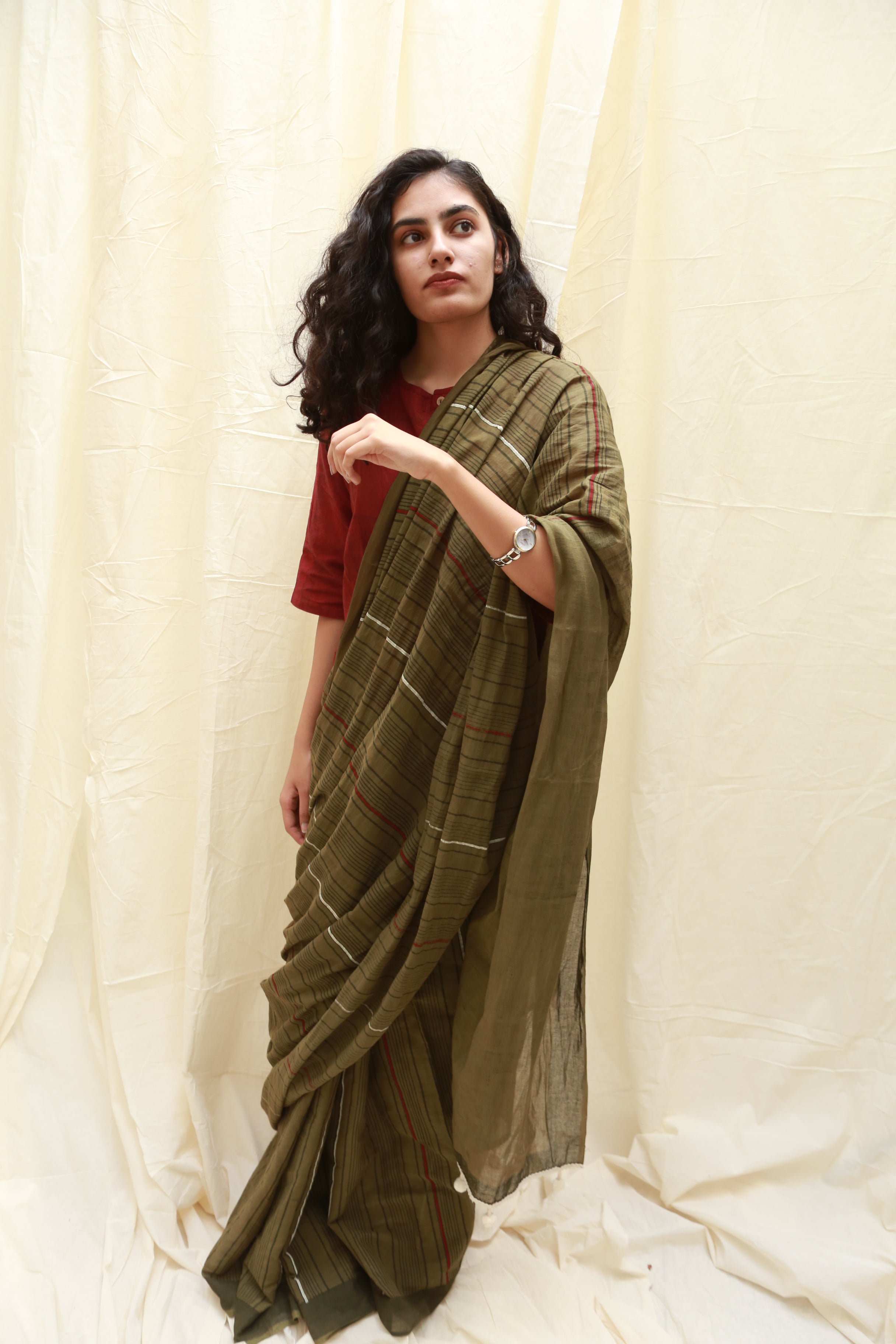 Hint Olive Saree