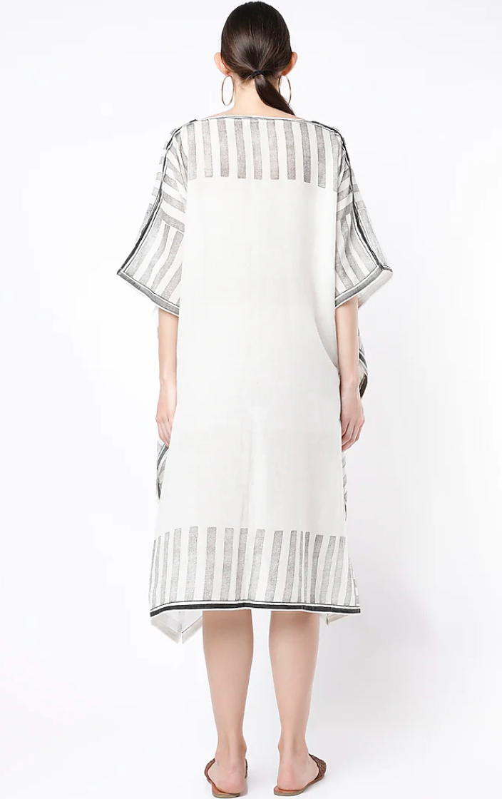 Flabber Kaftan Set with Slip and Stole (Set of 3)