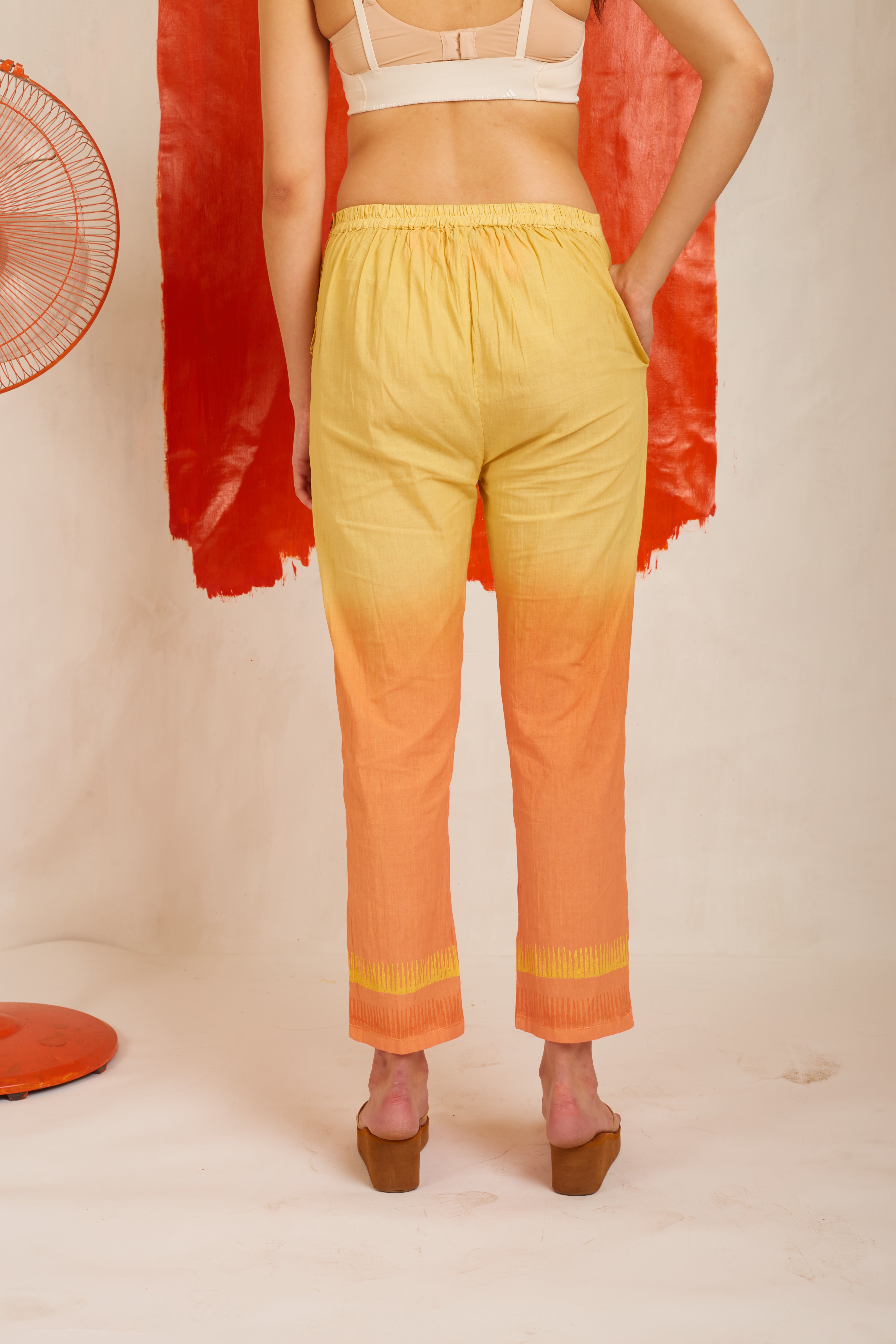 BANANA Yellow Stripe-Me-Good Kaftan and Pants