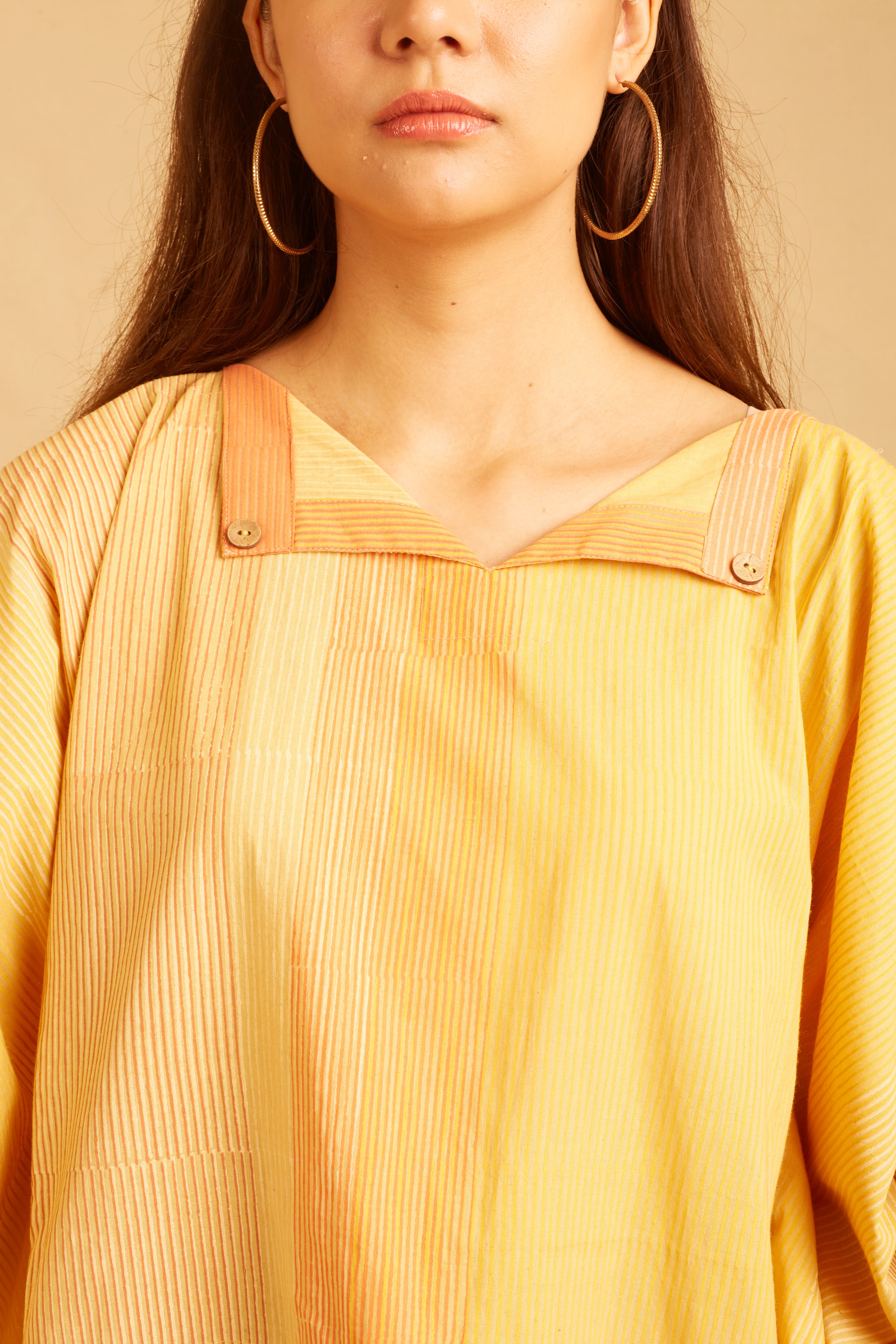 BANANA Yellow Stripe-Me-Good Kaftan and Pants