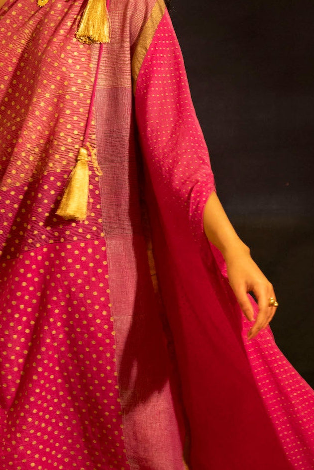 Illume Off- Shoulder Shocker Pink Kaftan Set (Set of 2)