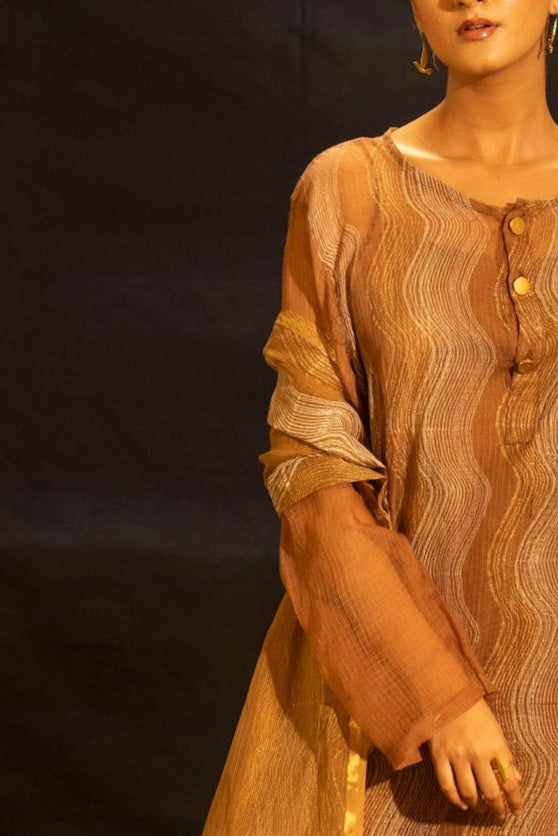 Illume Wave Muddy Kota Kurta Set with Slip (Set of 2)
