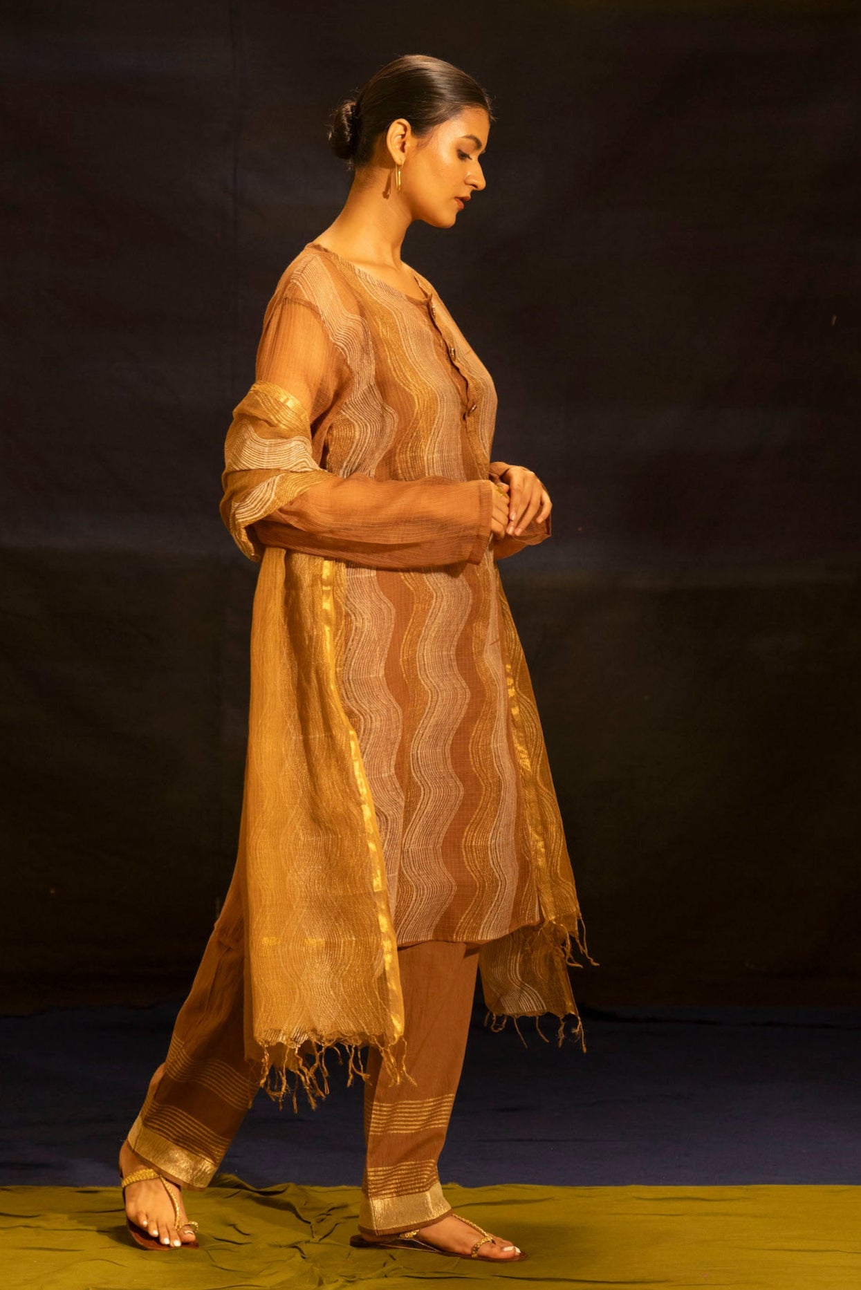Illume Wave Muddy Kota Kurta Set with Slip (Set of 2)