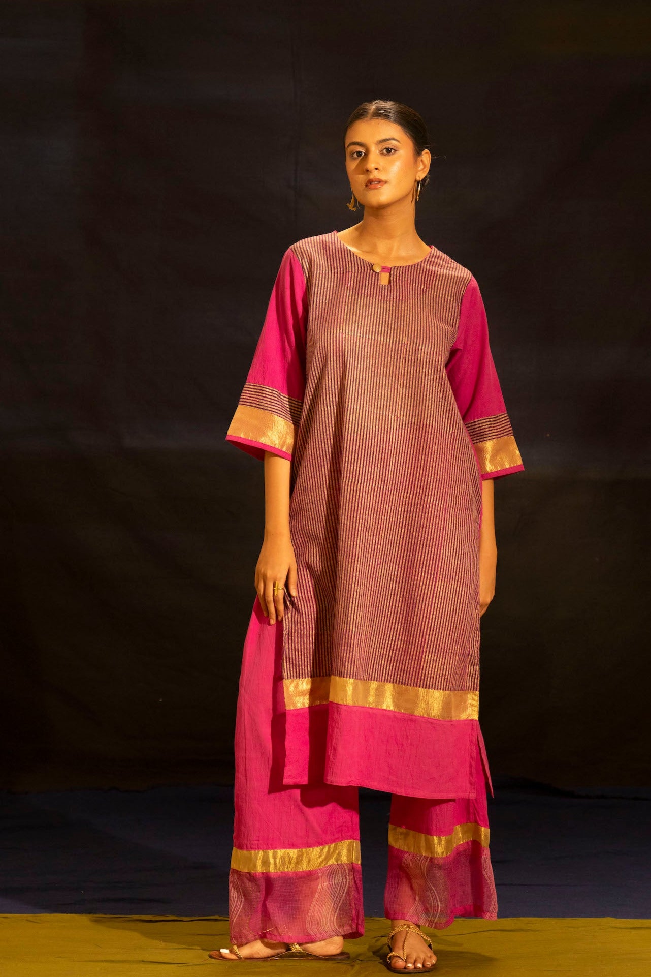 Illume Level Pink Kurta Set (Set of 3)