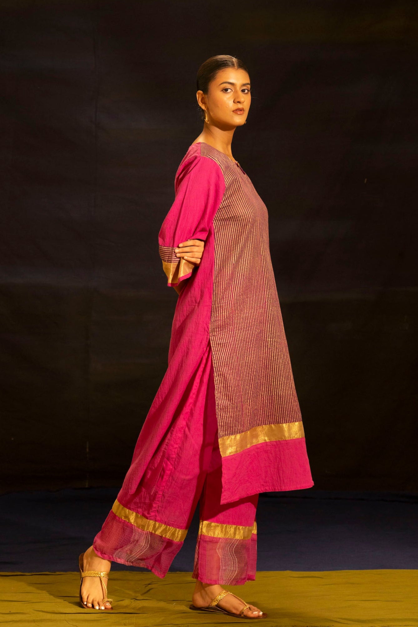 Illume Level Pink Kurta Set (Set of 3)