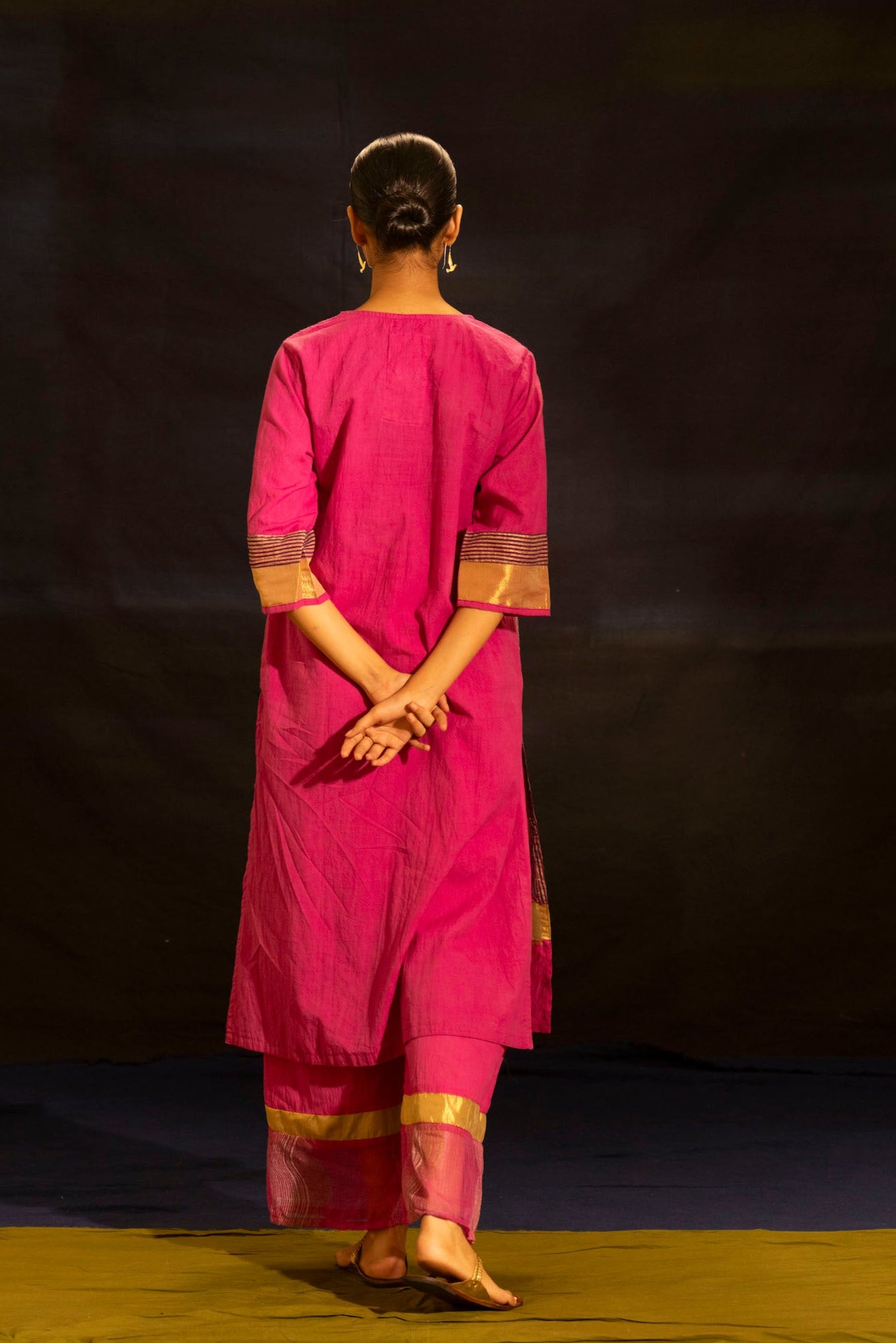 Illume Level Pink Kurta with Pants (Set of 2)