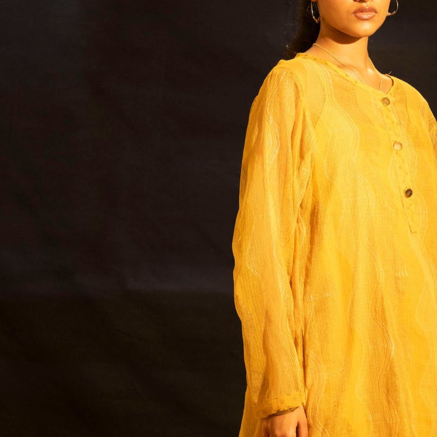 Illume Wave Sunlit Kota Kurta with Slip
