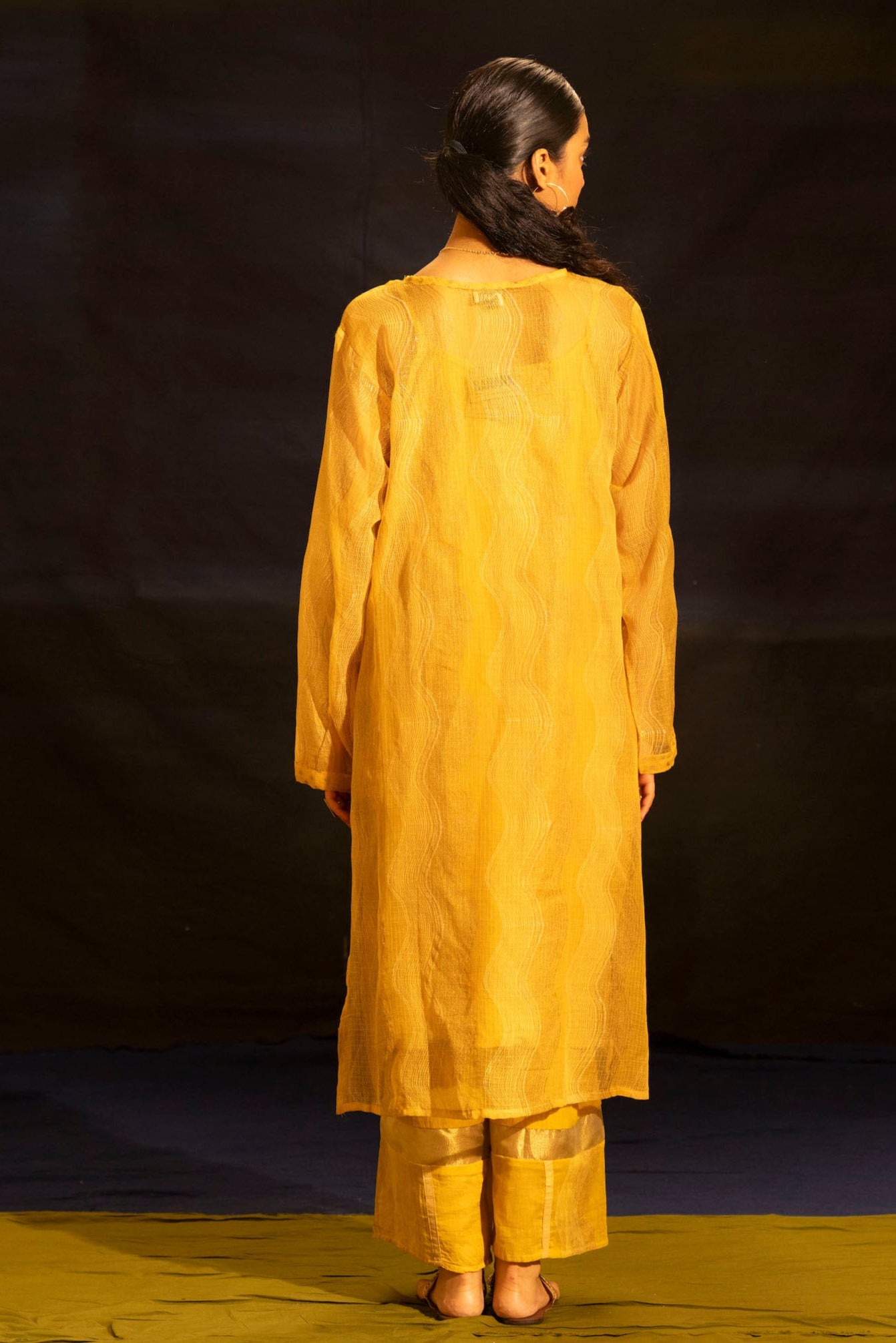 Illume Wave Sunlit Kota Kurta Set with Slip (Set of 2)