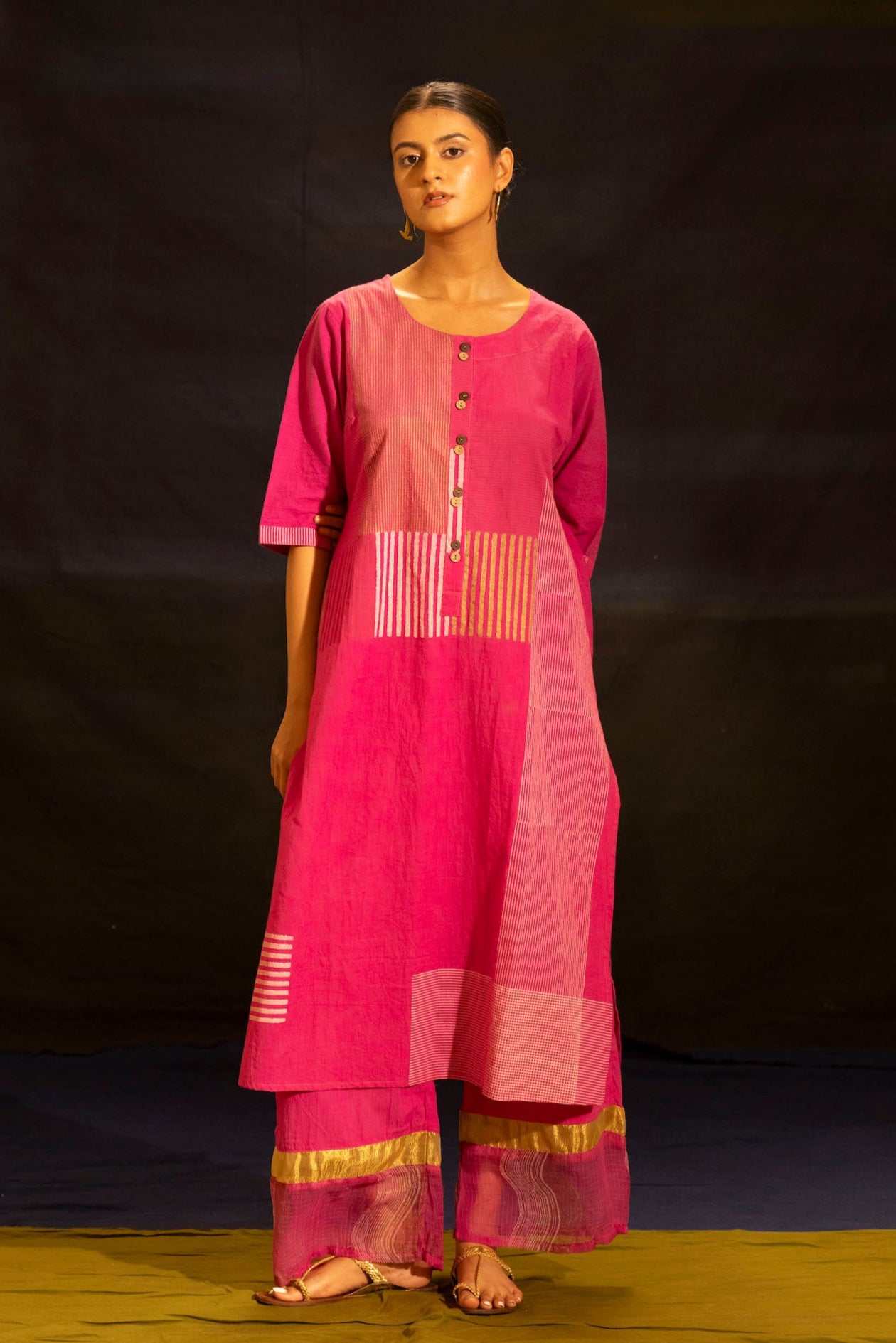 Illume Halo Shocker Pink Kurta Set (Set of 3)