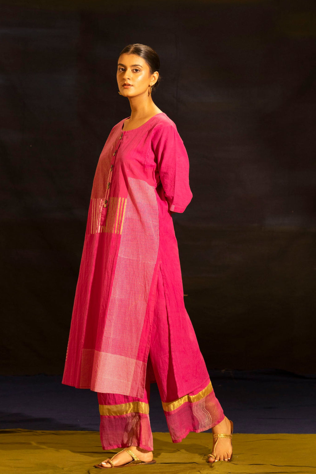Illume Halo Shocker Pink Kurta Set (Set of 3)