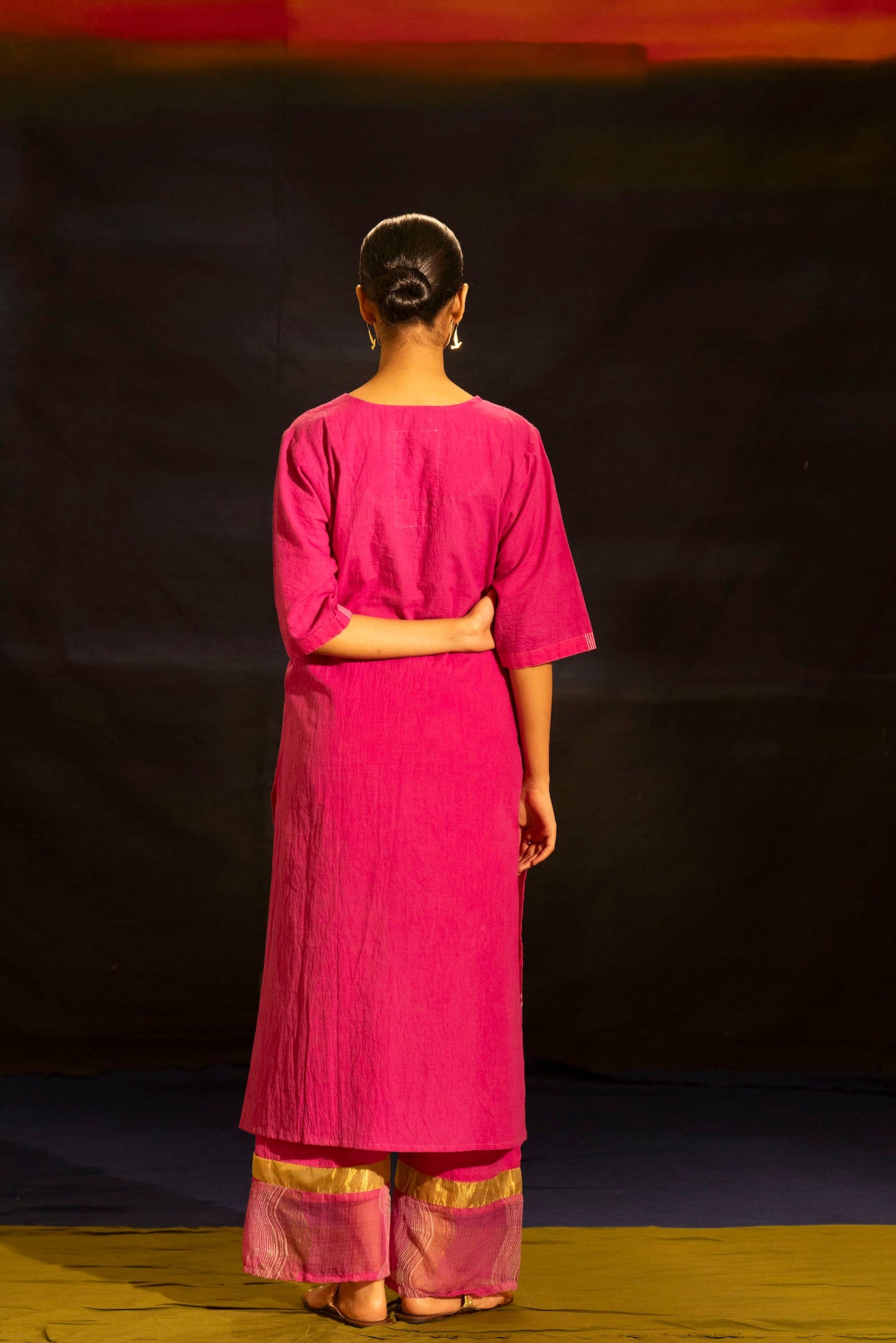 Illume Halo Shocker Pink Kurta with Pants (Set of 2)