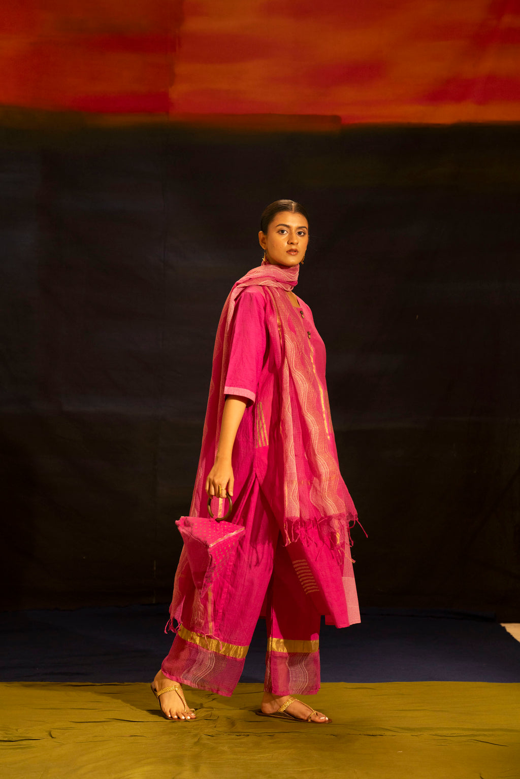 Illume Halo Shocker Pink Kurta Set (Set of 3)