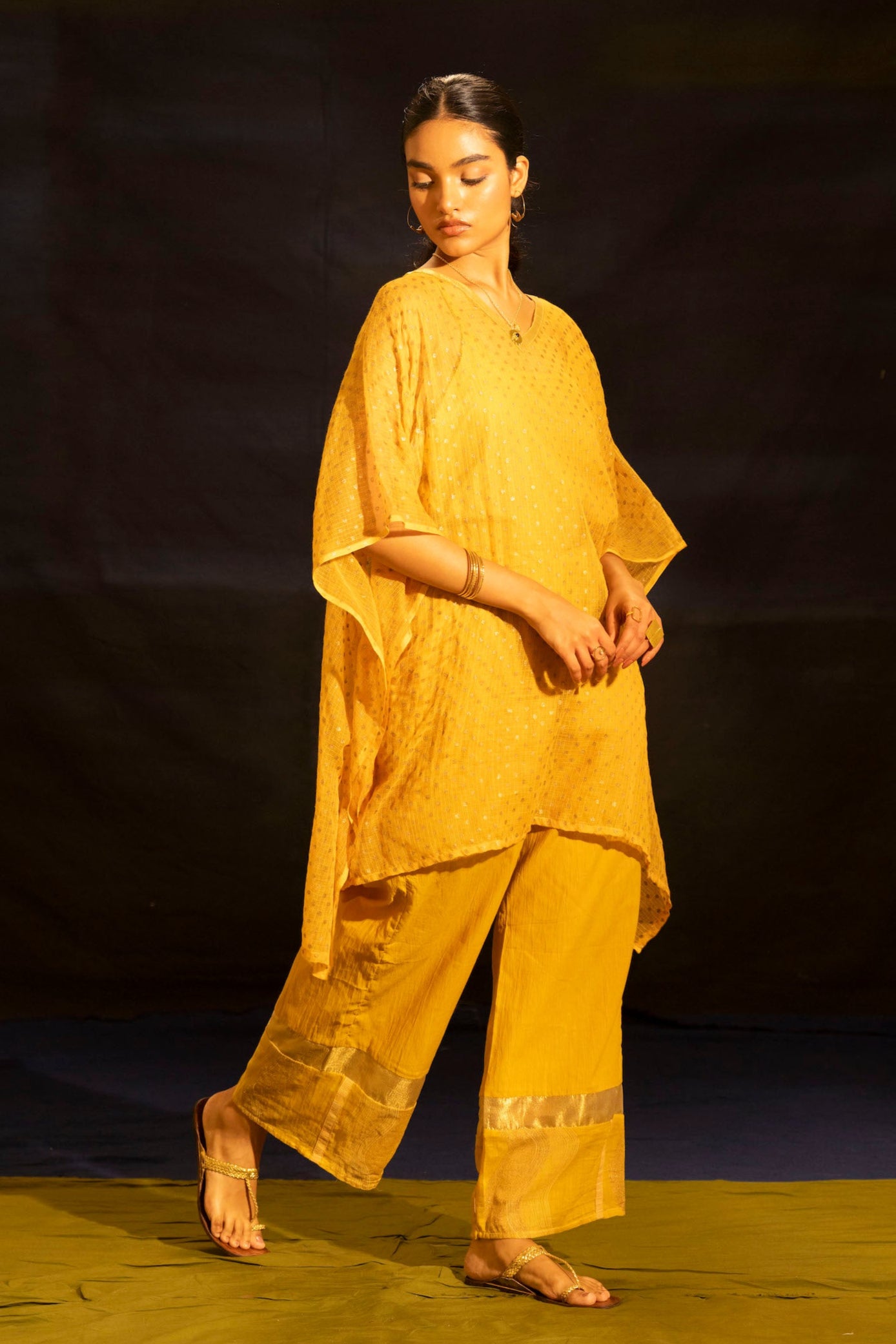 Illume Sunlit Rivet Kaftan Set with Pants and Slip (Set of 2)