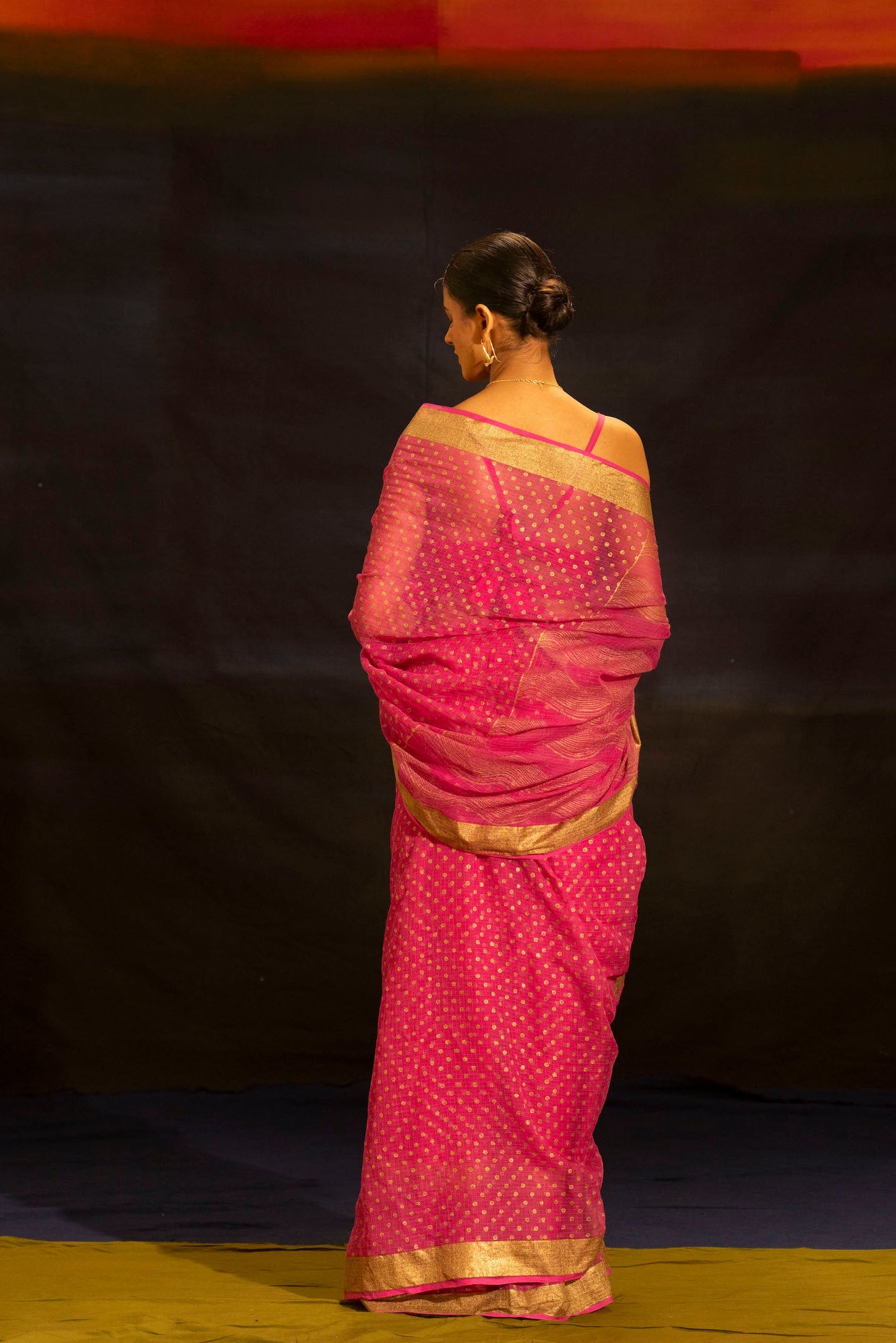 Illume Rivet Fuschia Saree